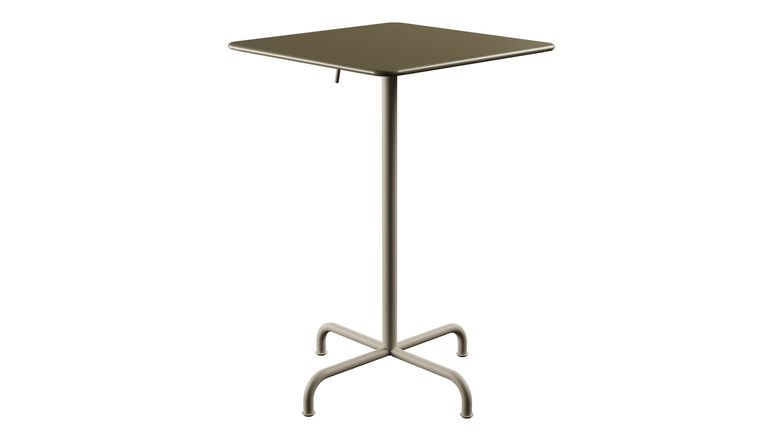 Rigi Metall-Stehtisch Outdoor 70x70 / 110 klappbar  in Champagner präsentiert im Onlineshop von KAQTU Design AG. Hochtisch Outdoor ist von Schaffner