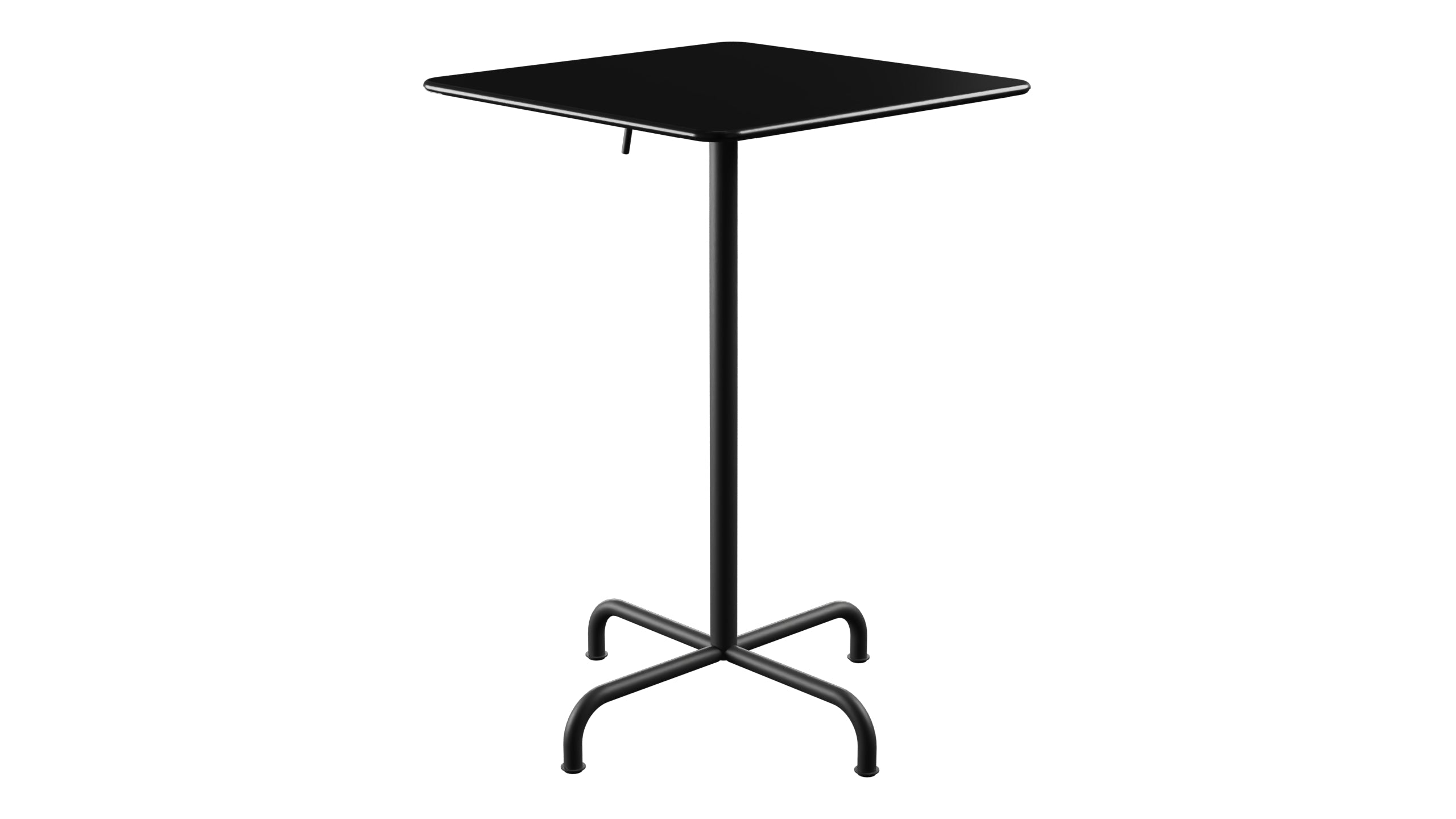 Rigi Metall-Stehtisch Outdoor 70x70 / 110 klappbar  in Schwarz präsentiert im Onlineshop von KAQTU Design AG. Hochtisch Outdoor ist von Schaffner