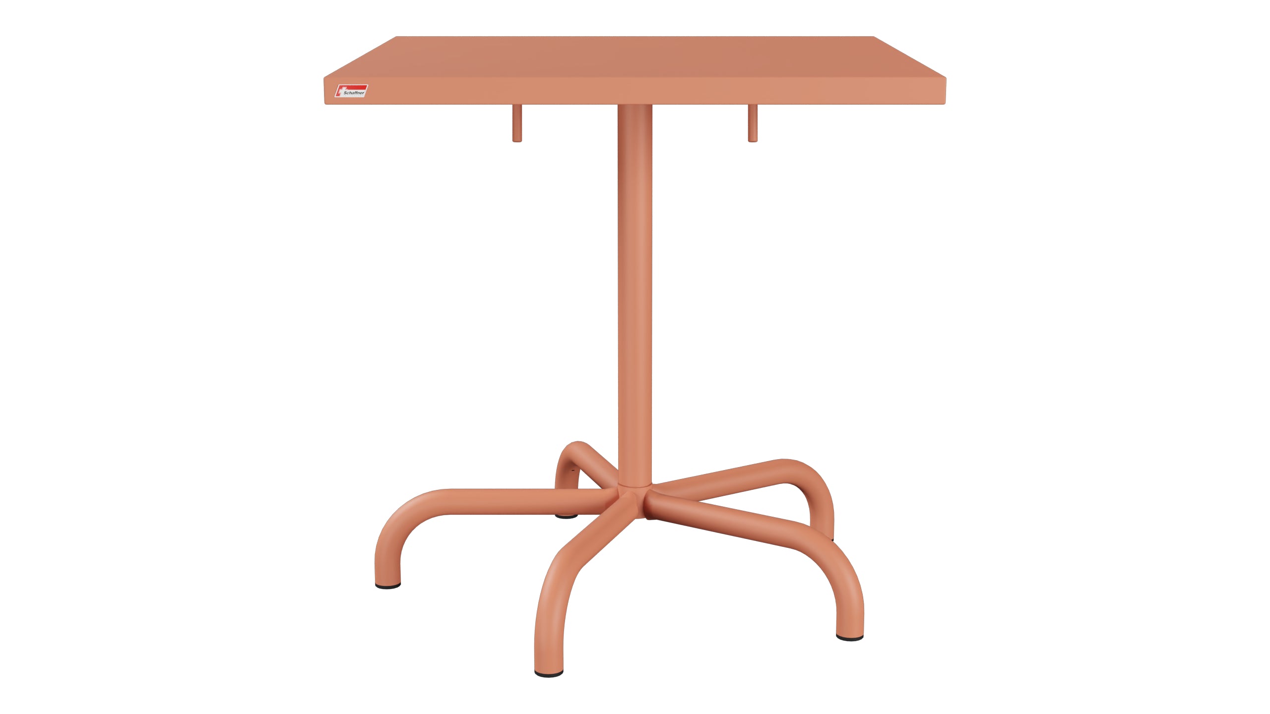 Säntis Metall-Gartentisch 70x70 klappbar in Pastellterracotta präsentiert im Onlineshop von KAQTU Design AG. Gartentisch ist von Schaffner