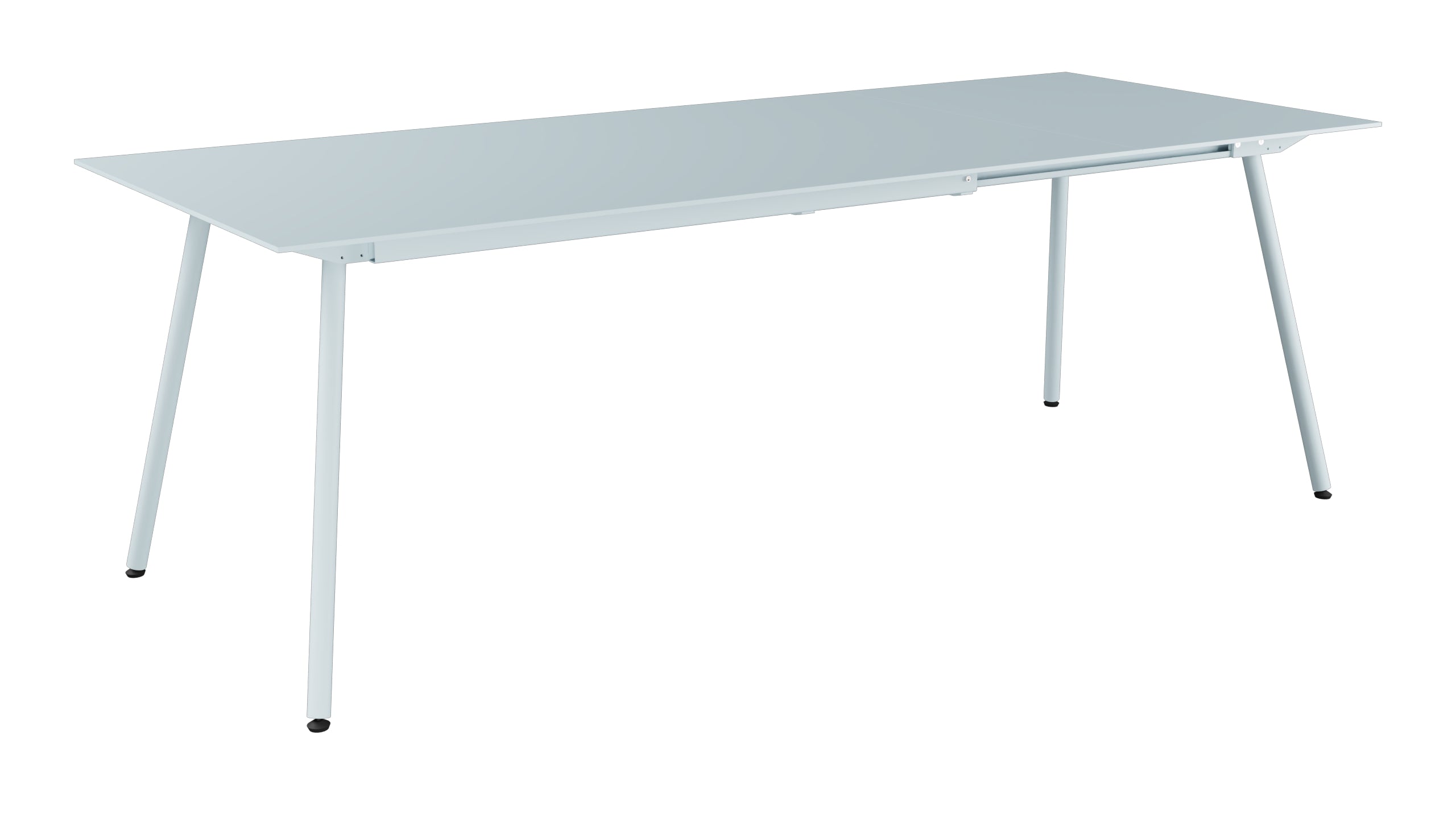 Locarno Glasfaser-Gartentisch 160/220x90 ausziehbar in Pastellblau präsentiert im Onlineshop von KAQTU Design AG. Gartentisch ist von Schaffner