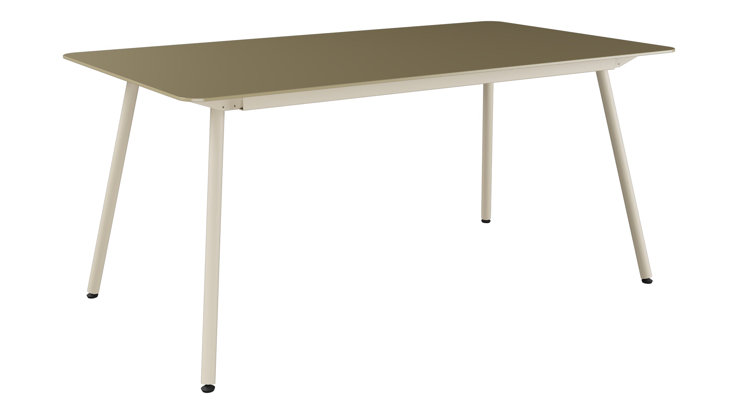 Locarno Glasfaser-Gartentisch 160x90 gerundete Ecken in Champagner präsentiert im Onlineshop von KAQTU Design AG. Gartentisch ist von Schaffner