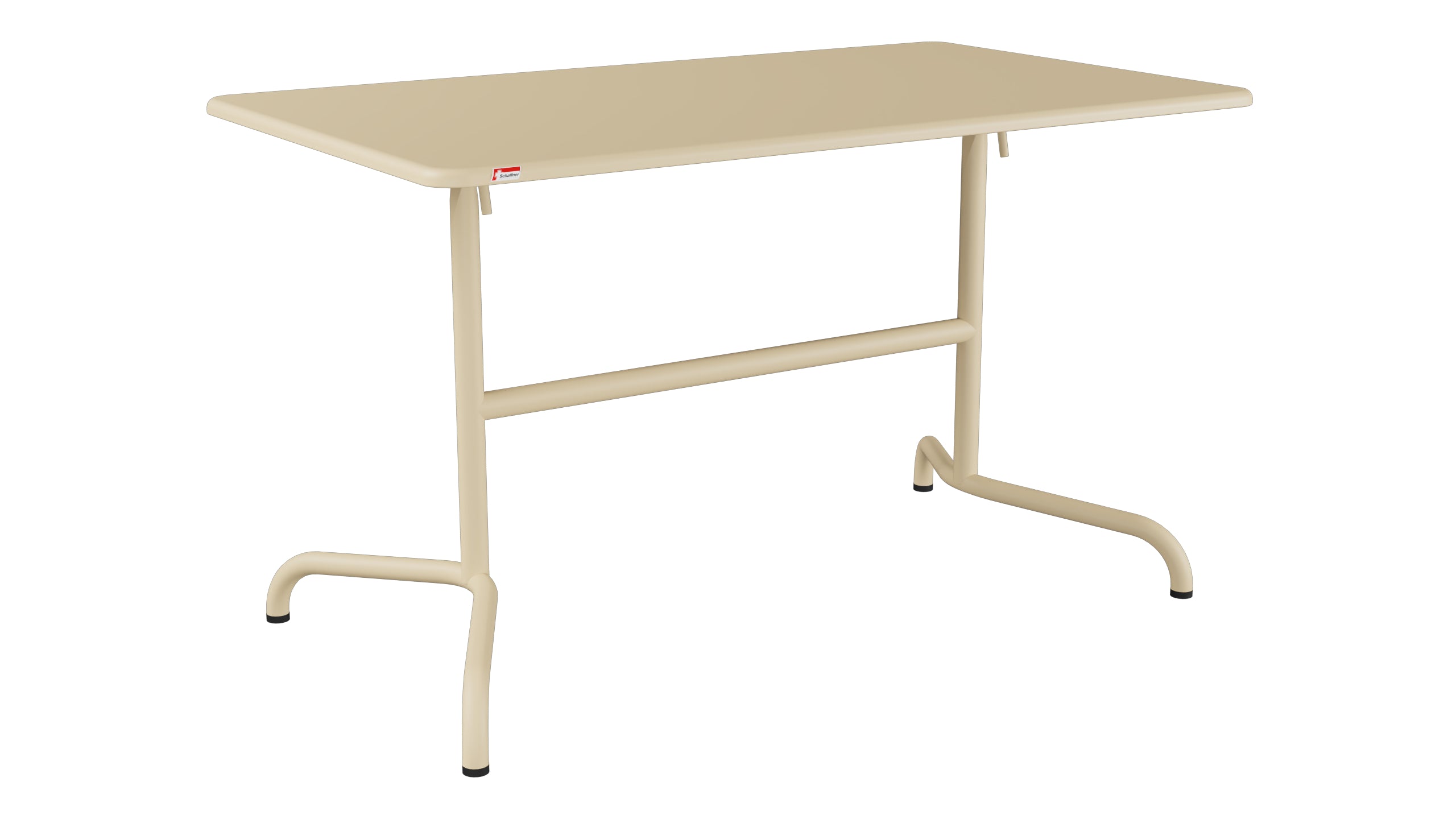 Davos Glasfaser-Gartentisch 120x70 klappbar in Pastellbraun präsentiert im Onlineshop von KAQTU Design AG. Gartentisch ist von Schaffner