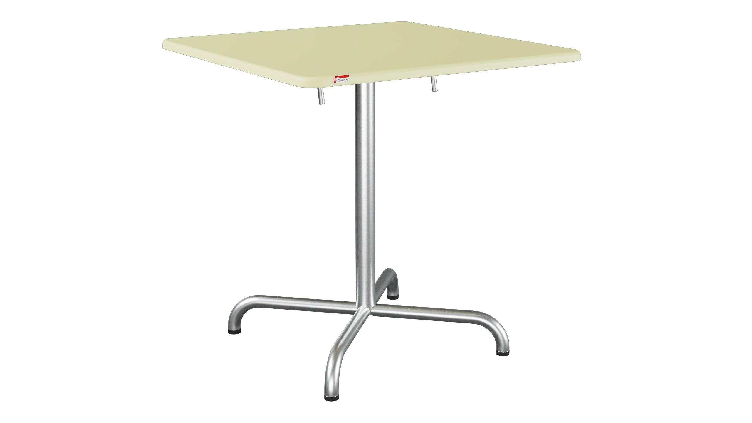 Davos Glasfaser-Gartentisch 70x70 klappbar in Buchsbaumgelb präsentiert im Onlineshop von KAQTU Design AG. Gartentisch ist von Schaffner
