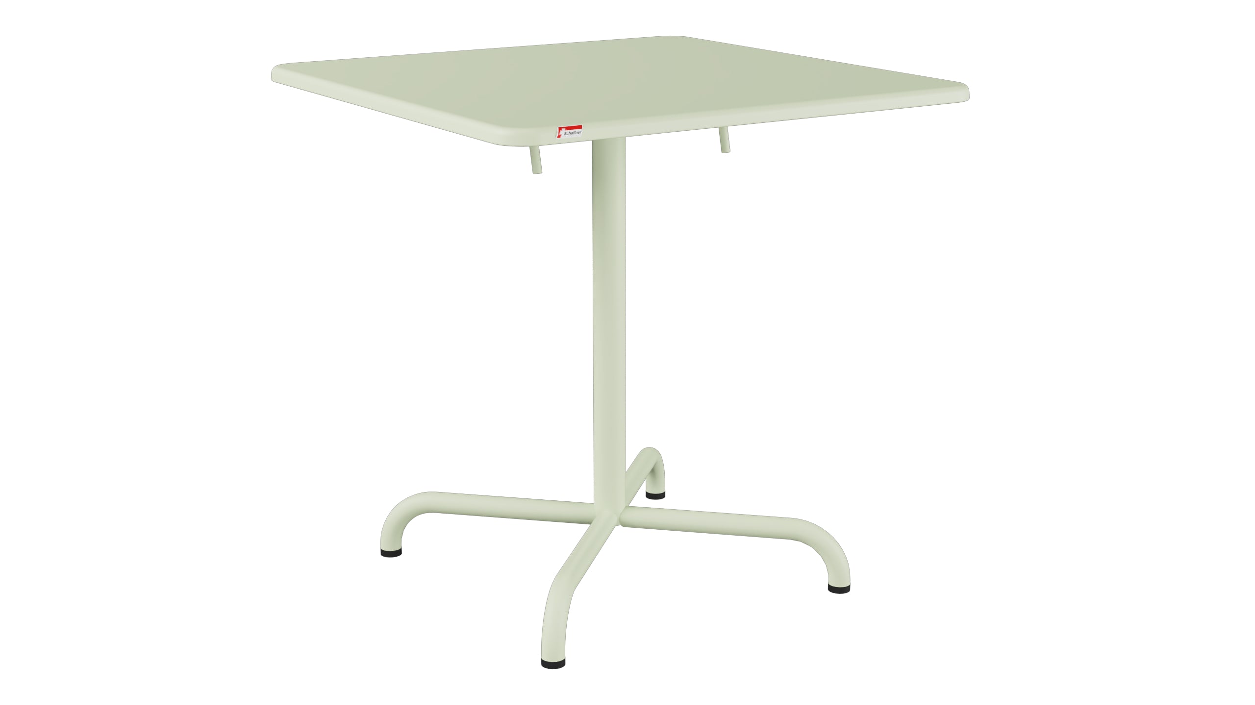 Davos Glasfaser-Gartentisch 70x70 klappbar in Pastellgrün präsentiert im Onlineshop von KAQTU Design AG. Gartentisch ist von Schaffner