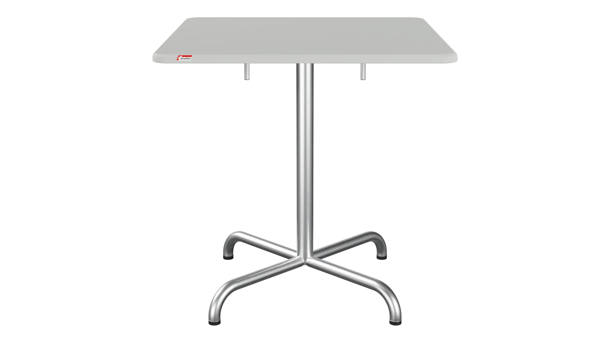 Davos Glasfaser-Gartentisch 70x70 klappbar in Alusilber präsentiert im Onlineshop von KAQTU Design AG. Gartentisch ist von Schaffner