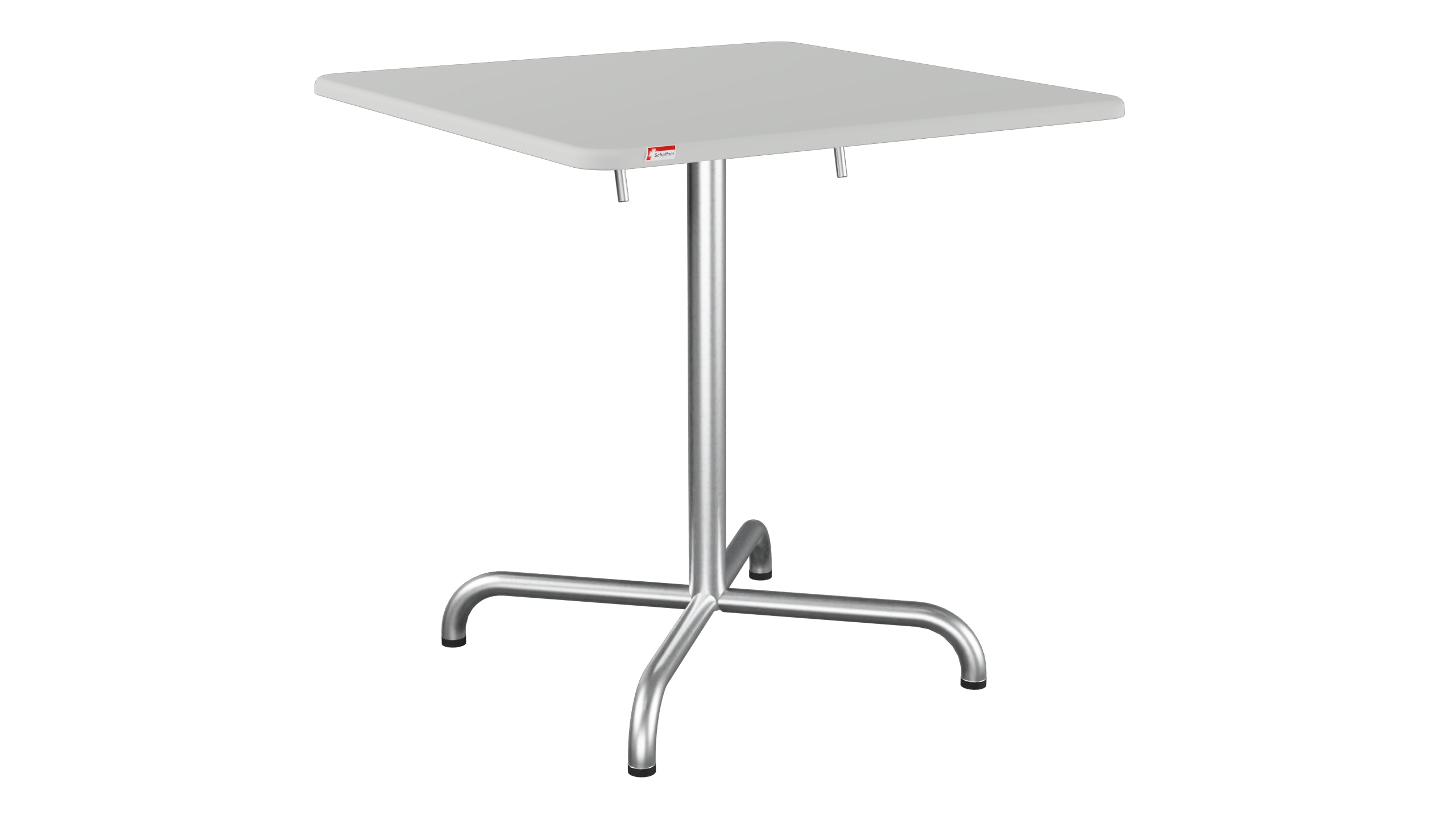 Davos Glasfaser-Gartentisch 70x70 klappbar in Alusilber präsentiert im Onlineshop von KAQTU Design AG. Gartentisch ist von Schaffner