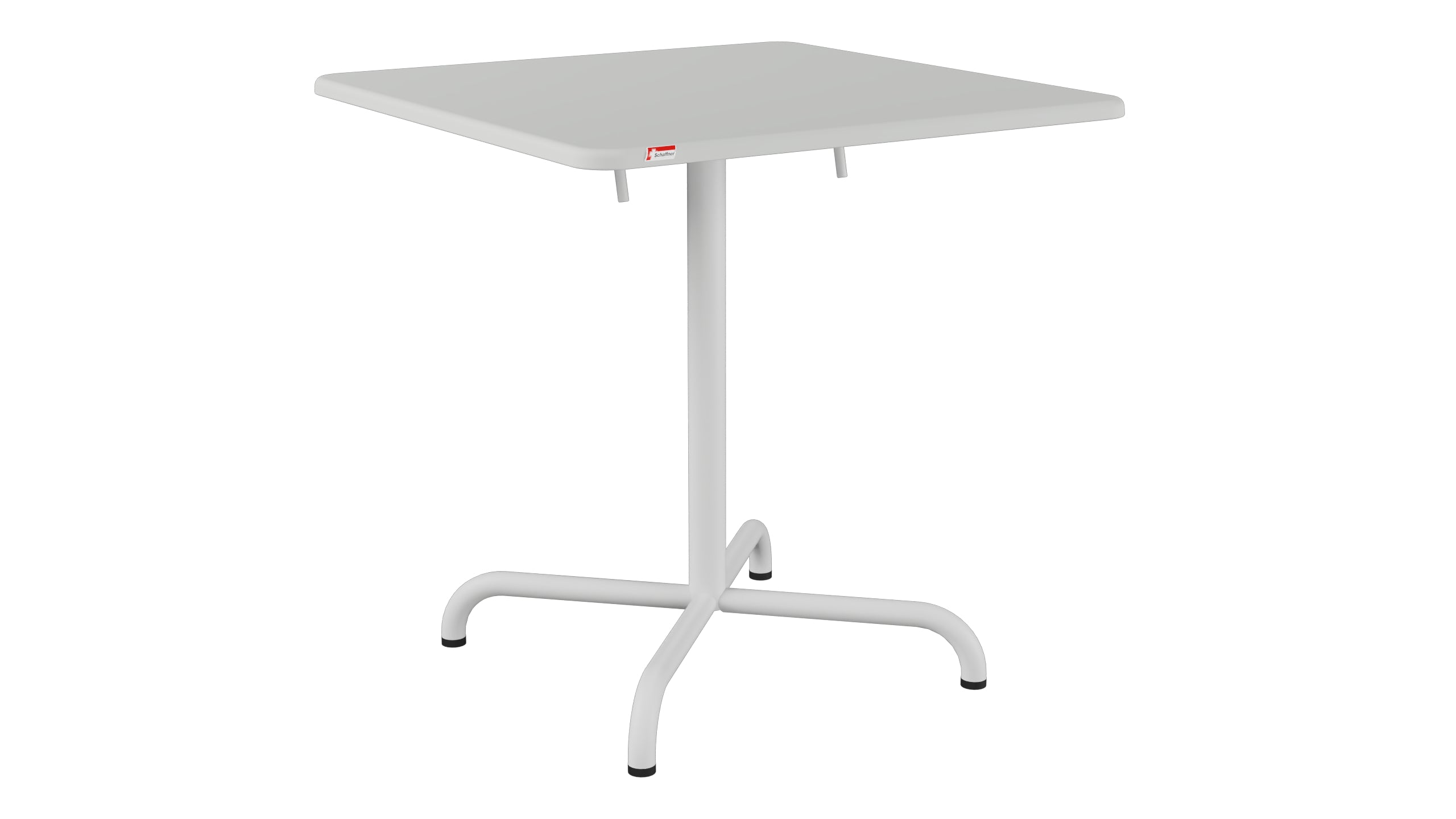 Davos Glasfaser-Gartentisch 70x70 klappbar in Alusilber präsentiert im Onlineshop von KAQTU Design AG. Gartentisch ist von Schaffner