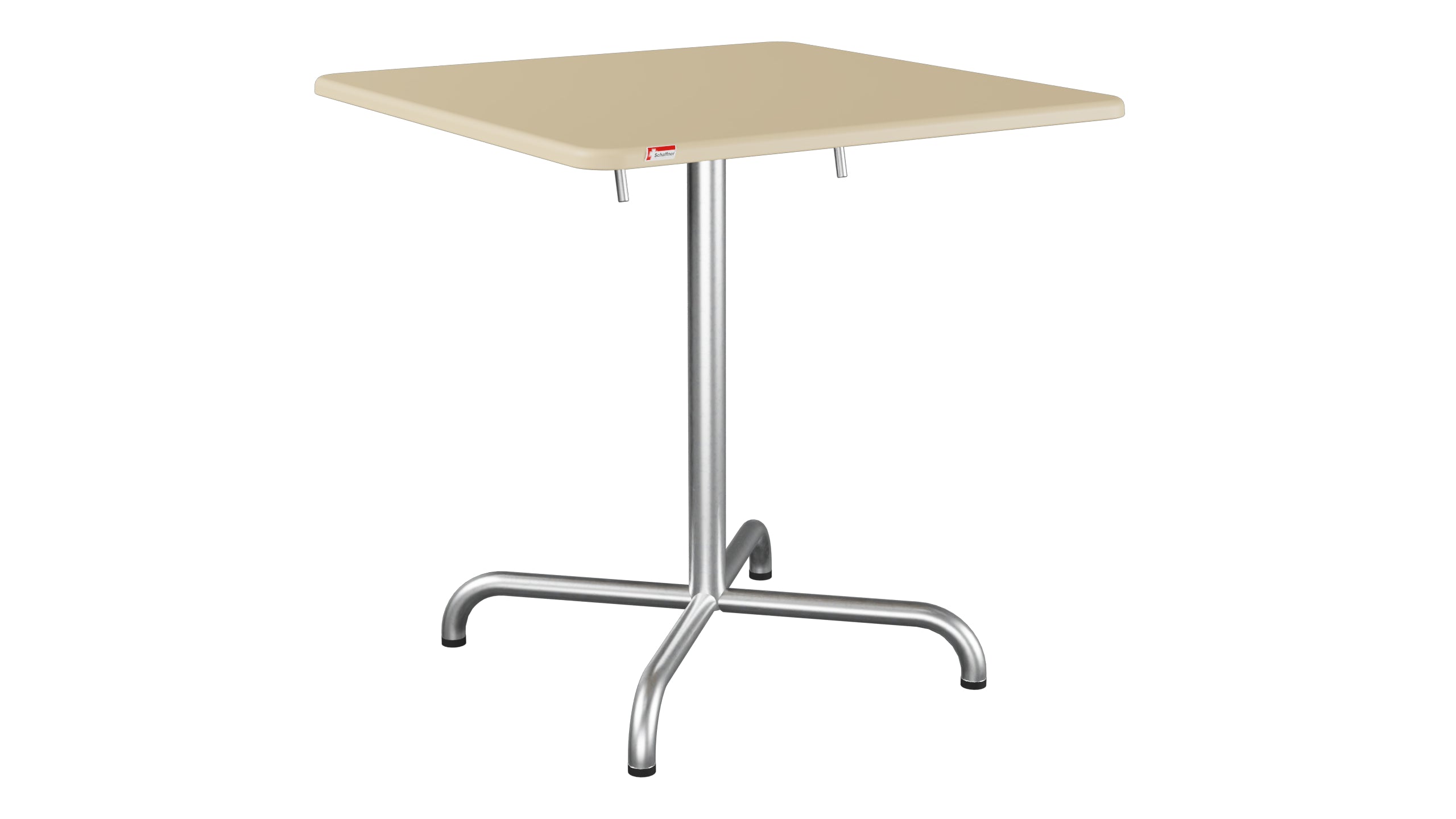 Davos Glasfaser-Gartentisch 70x70 klappbar in Pastellbraun präsentiert im Onlineshop von KAQTU Design AG. Gartentisch ist von Schaffner
