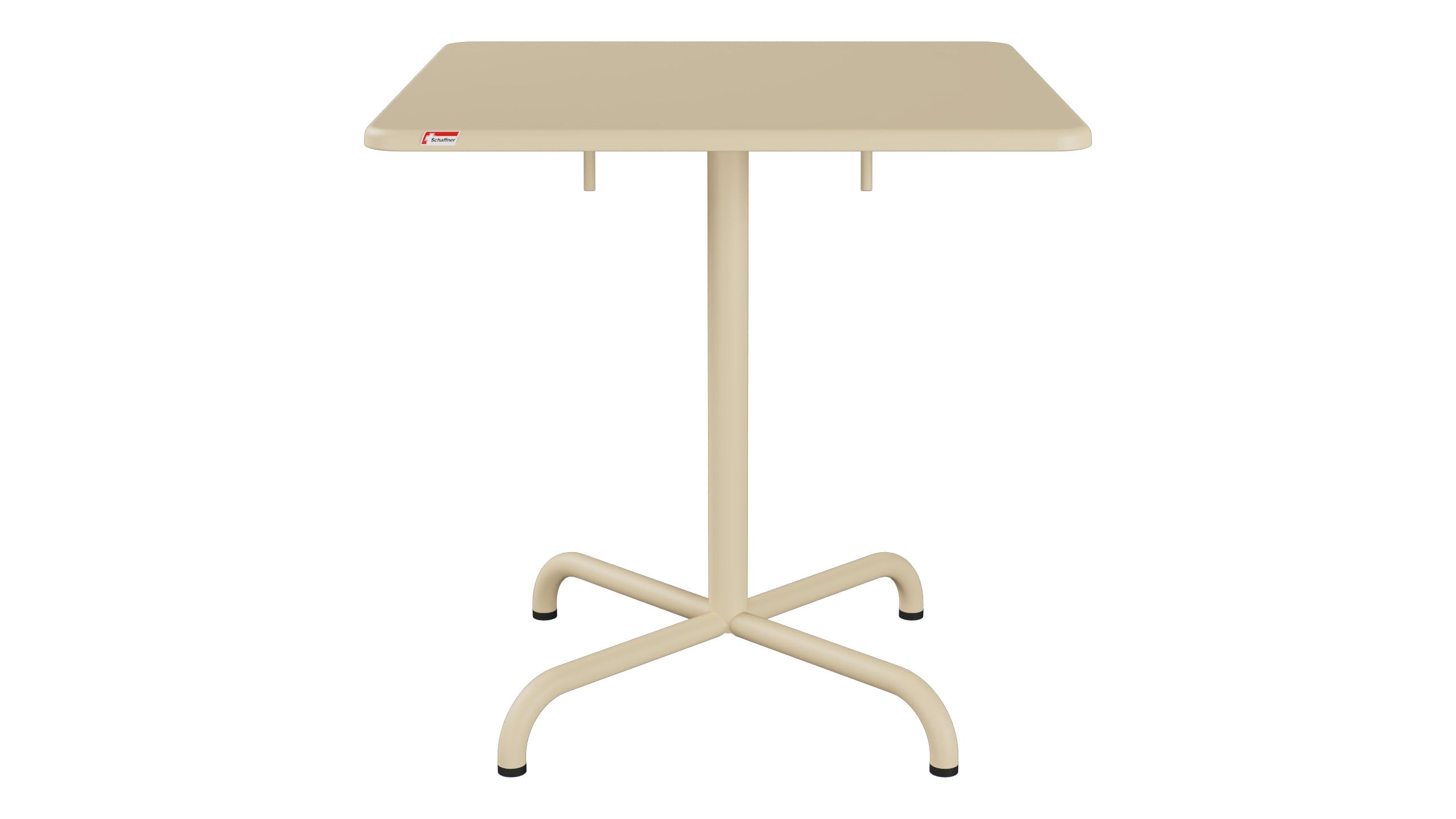 Davos Glasfaser-Gartentisch 70x70 klappbar in Pastellbraun präsentiert im Onlineshop von KAQTU Design AG. Gartentisch ist von Schaffner