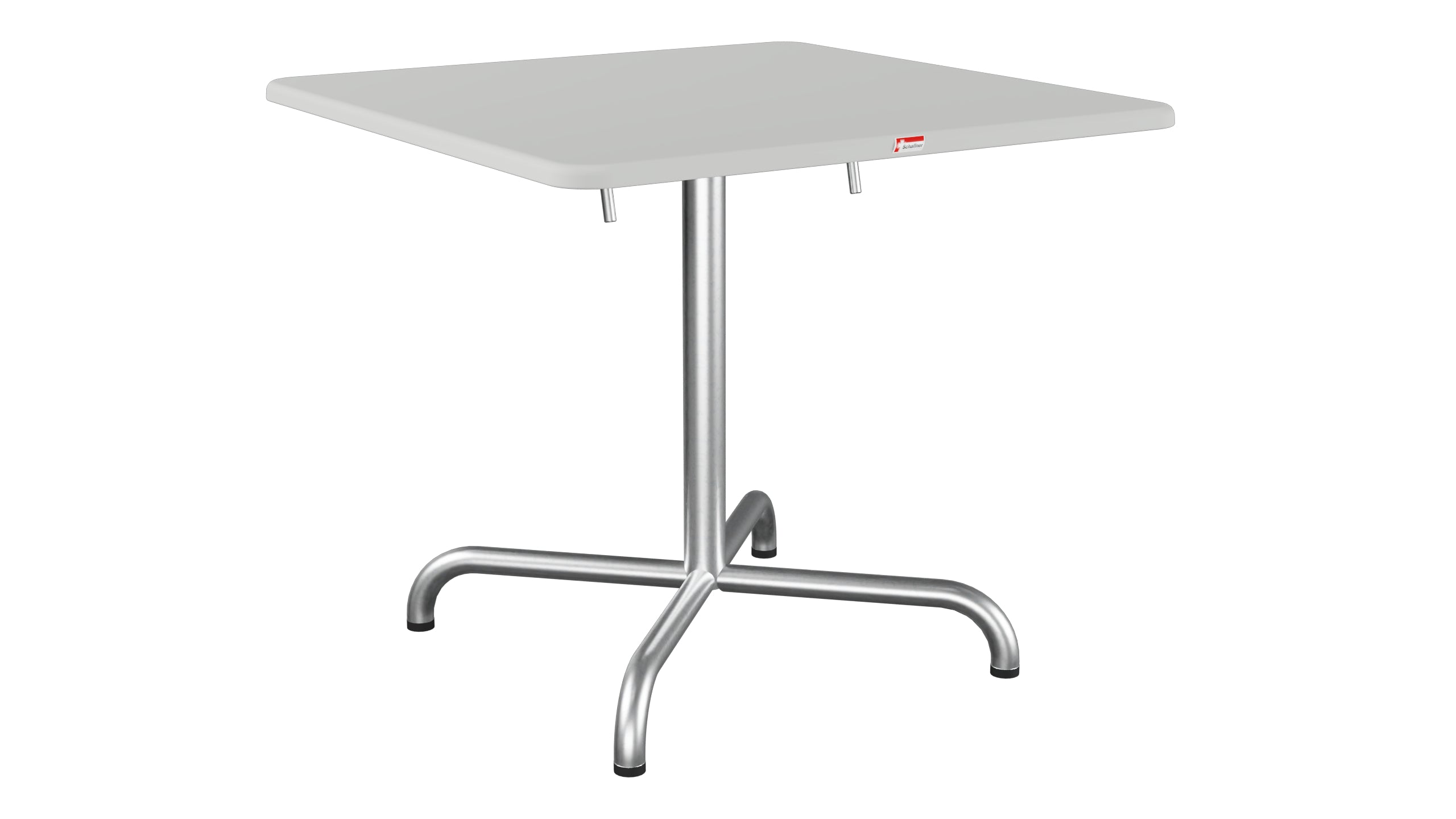 Davos Glasfaser-Salontisch 70x70 / 62 klappbar in Alusilber präsentiert im Onlineshop von KAQTU Design AG. Beistelltisch Outdoor ist von Schaffner