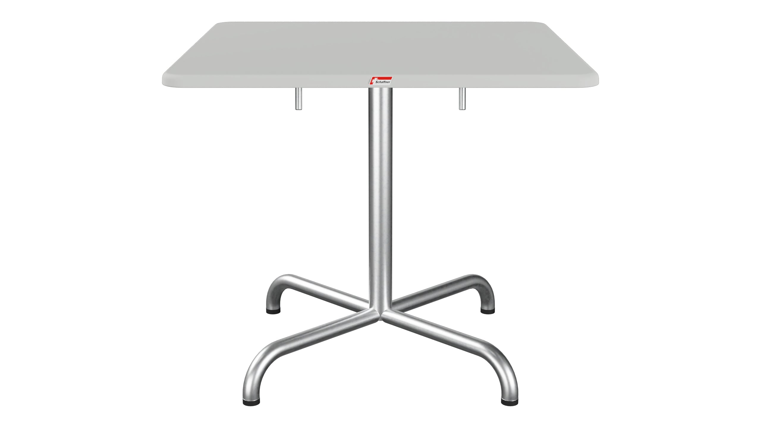 Davos Glasfaser-Salontisch 70x70 / 62 klappbar in Alusilber präsentiert im Onlineshop von KAQTU Design AG. Beistelltisch Outdoor ist von Schaffner