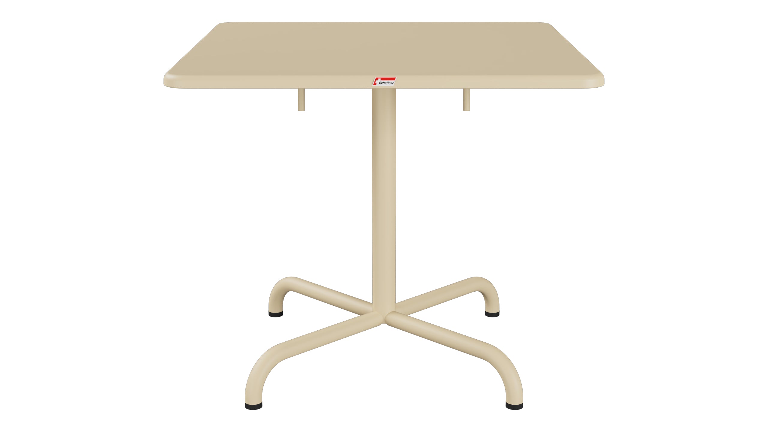 Davos Glasfaser-Salontisch 70x70 / 62 klappbar in Pastellbraun präsentiert im Onlineshop von KAQTU Design AG. Beistelltisch Outdoor ist von Schaffner