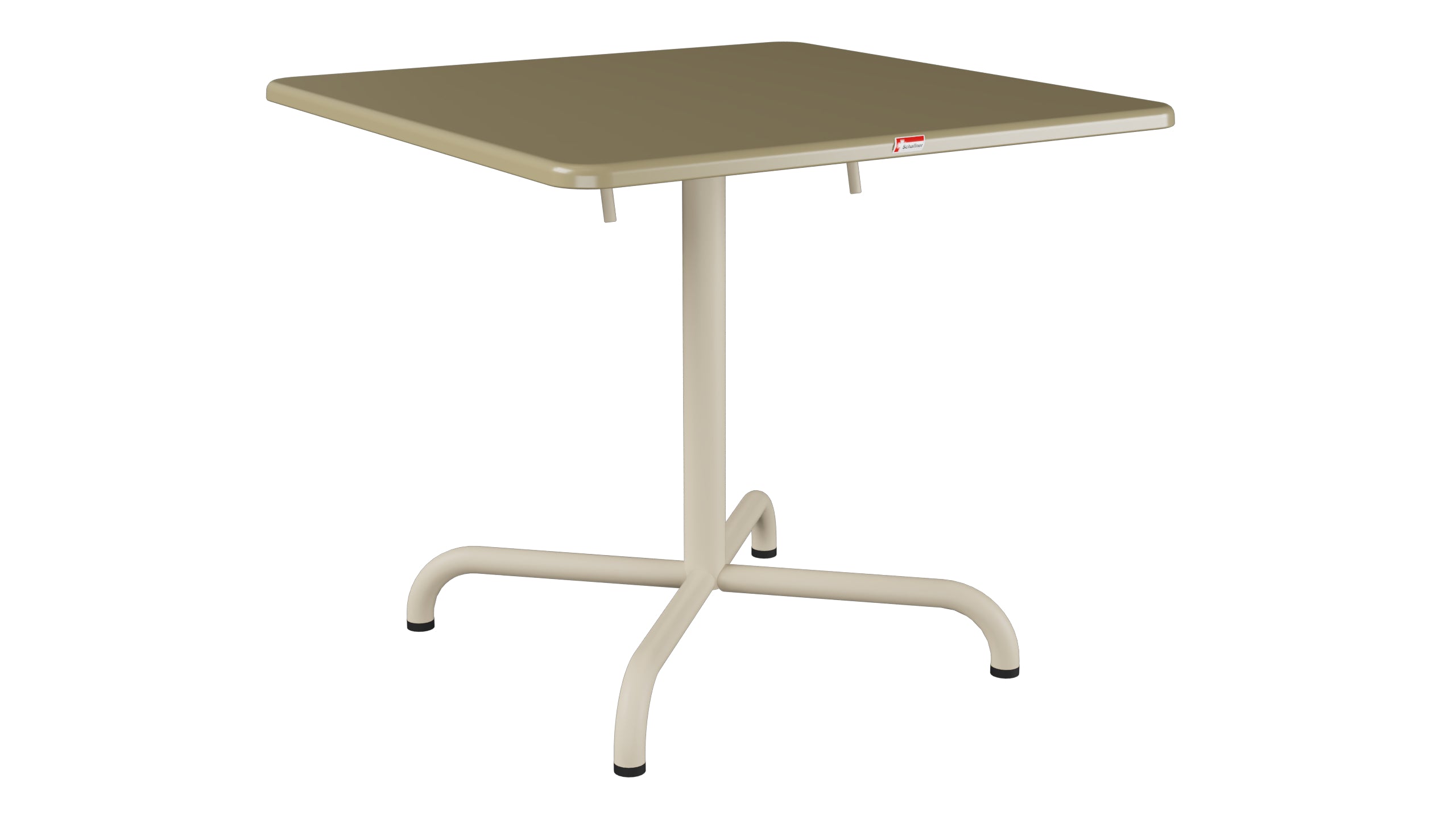 Davos Glasfaser-Salontisch 70x70 / 62 klappbar in Champagner präsentiert im Onlineshop von KAQTU Design AG. Beistelltisch Outdoor ist von Schaffner