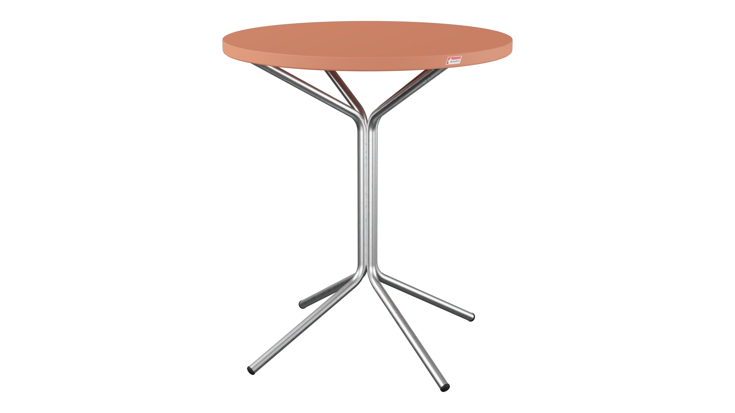 PIX Metall-Gartentisch ø60 / 70 in Pastellterracotta präsentiert im Onlineshop von KAQTU Design AG. Gartentisch ist von Schaffner