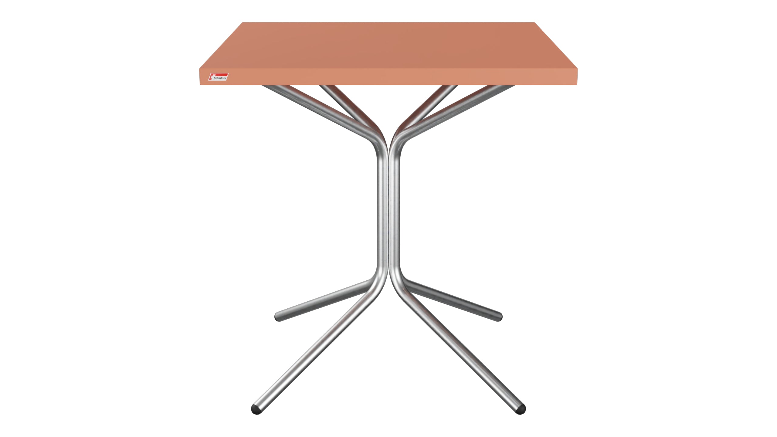 PIX Metall-Gartentisch 70x70 / 72 in Pastellterracotta präsentiert im Onlineshop von KAQTU Design AG. Gartentisch ist von Schaffner