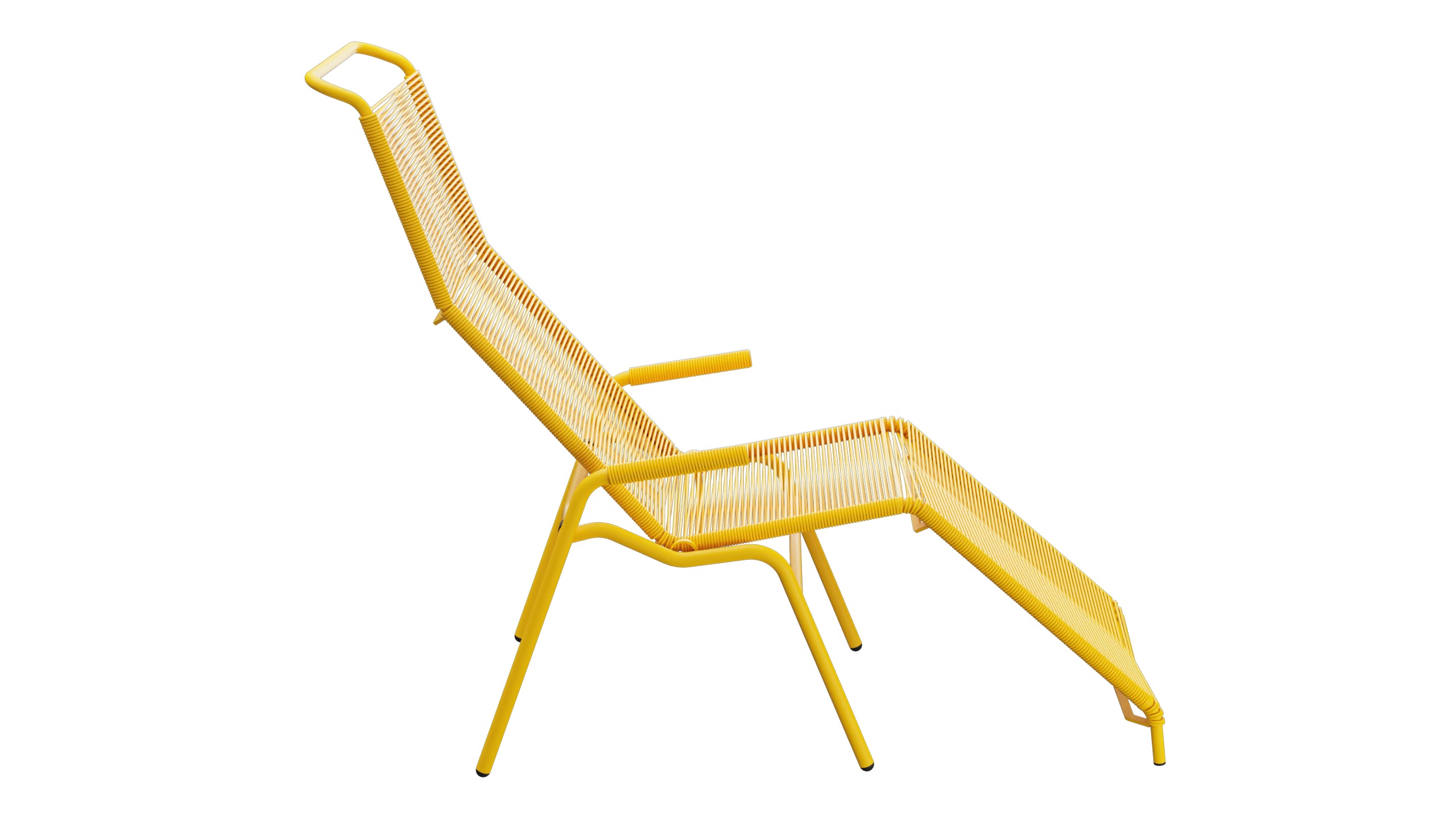 Säntis Spaghetti Liegestuhl in Gelb präsentiert im Onlineshop von KAQTU Design AG. Liegestuhl ist von Schaffner