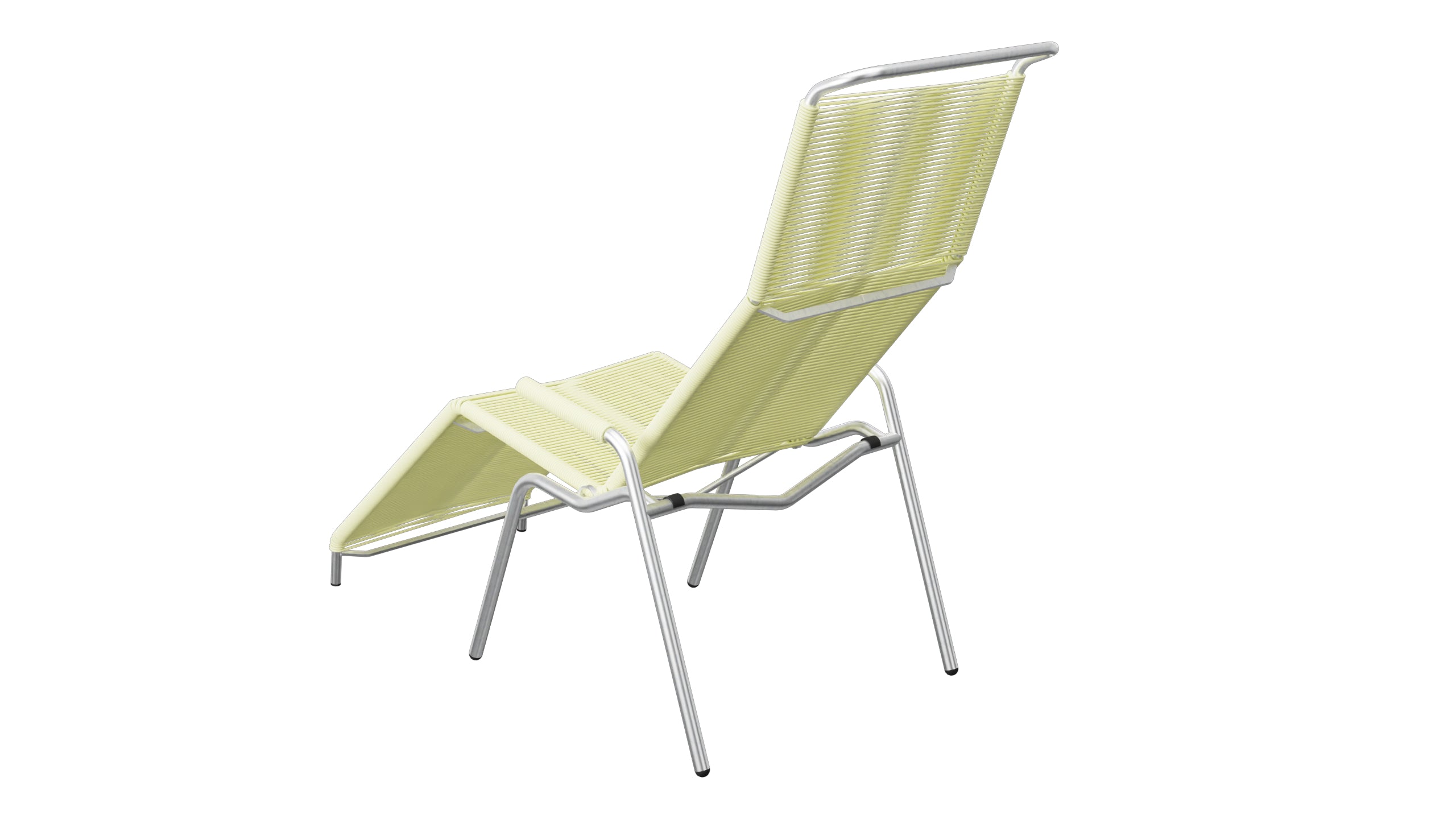 Säntis Spaghetti Liegestuhl in Buchsbaumgelb präsentiert im Onlineshop von KAQTU Design AG. Liegestuhl ist von Schaffner