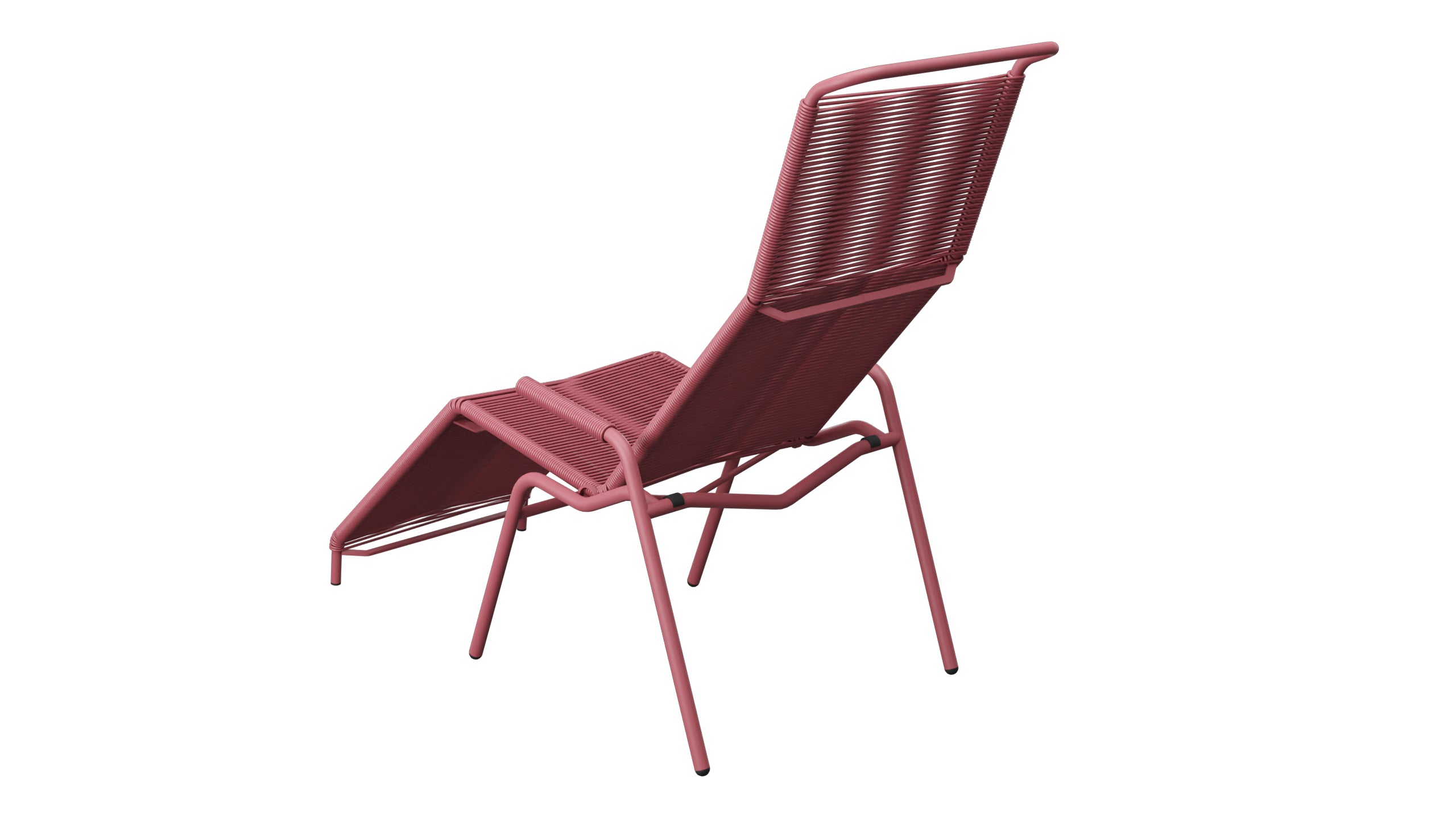 Säntis Spaghetti Liegestuhl in Bordeaux präsentiert im Onlineshop von KAQTU Design AG. Liegestuhl ist von Schaffner