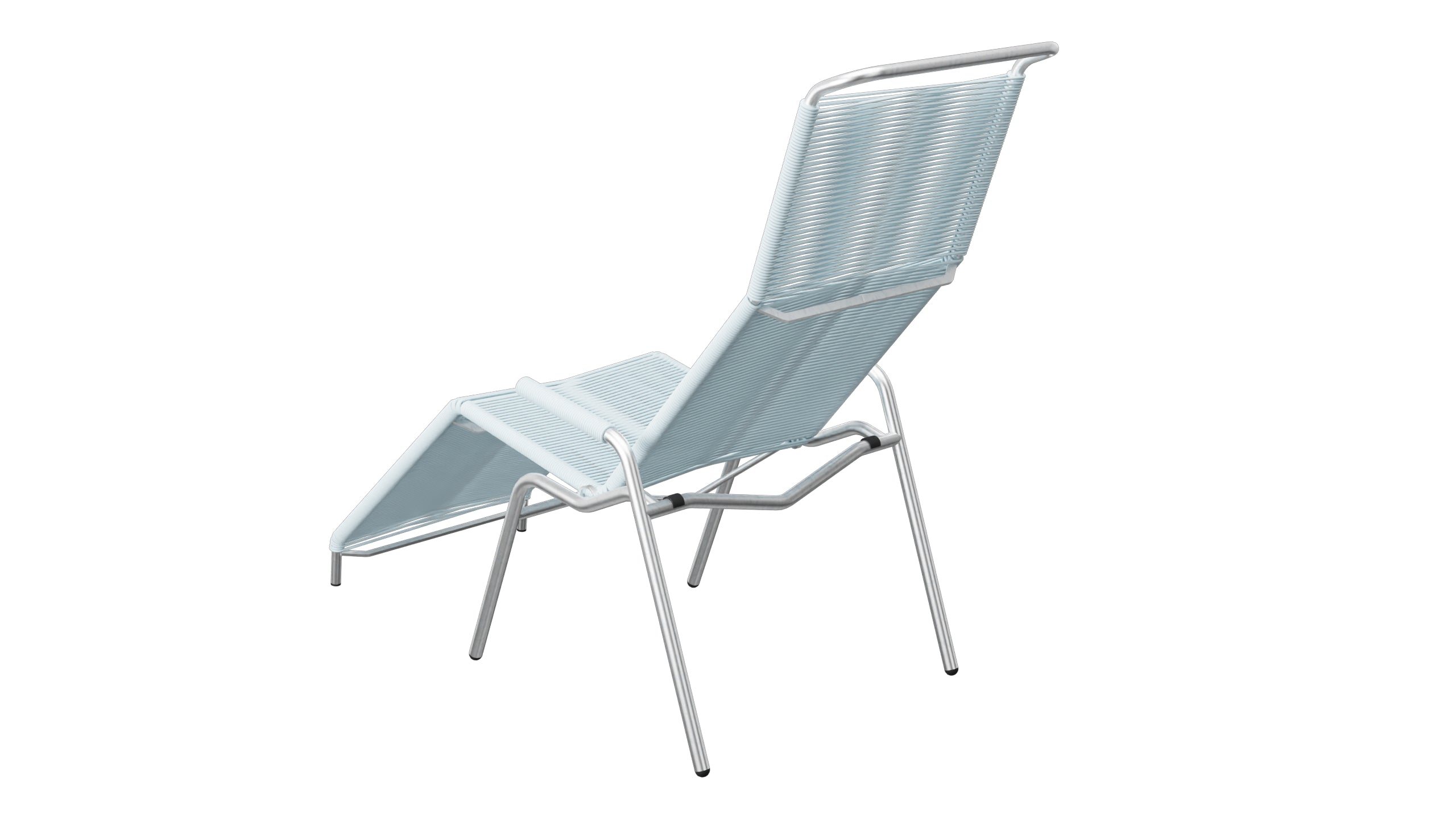 Säntis Spaghetti Liegestuhl in Pastellblau präsentiert im Onlineshop von KAQTU Design AG. Liegestuhl ist von Schaffner