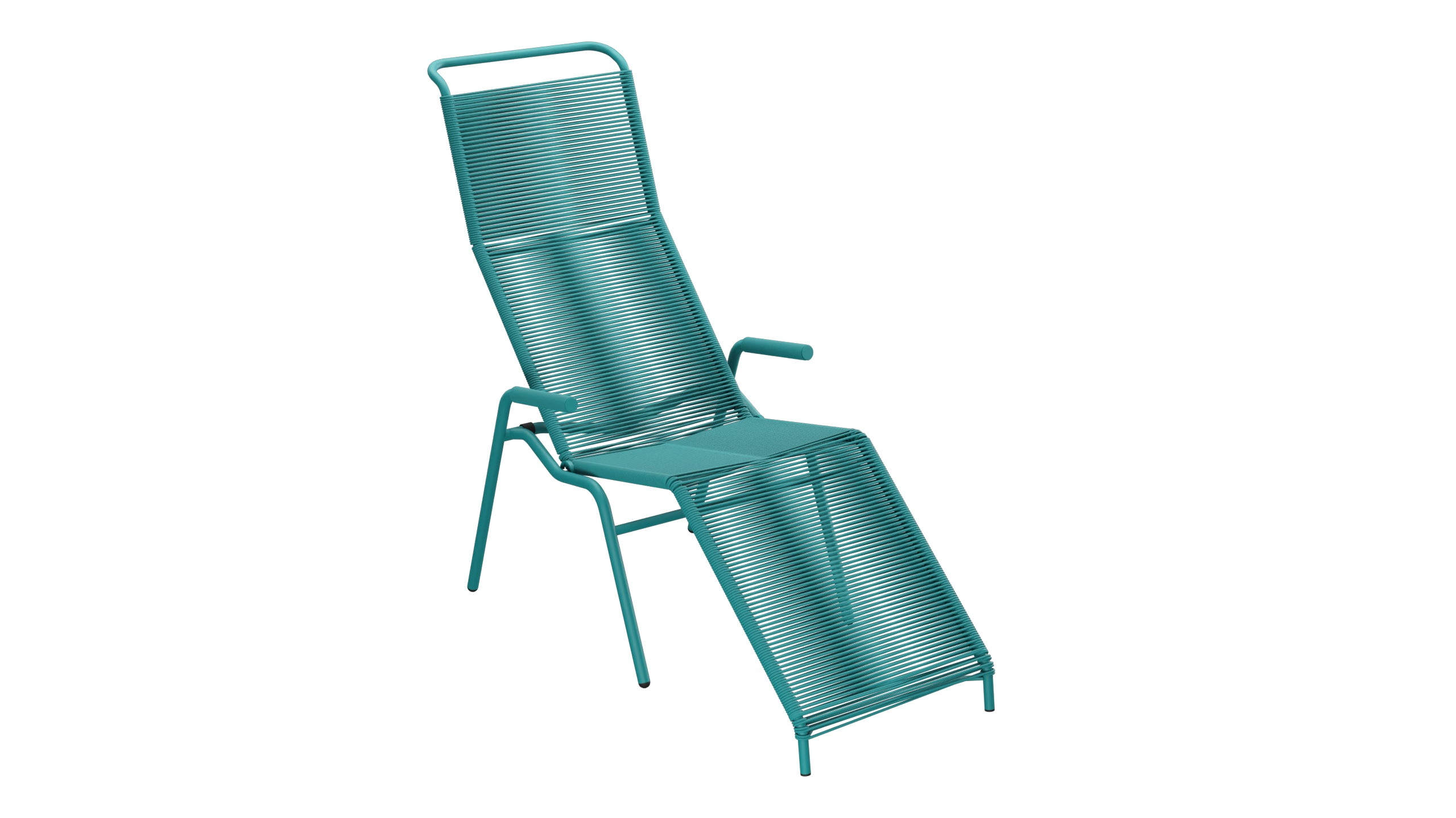 Säntis Spaghetti Liegestuhl in Kaliblau präsentiert im Onlineshop von KAQTU Design AG. Liegestuhl ist von Schaffner
