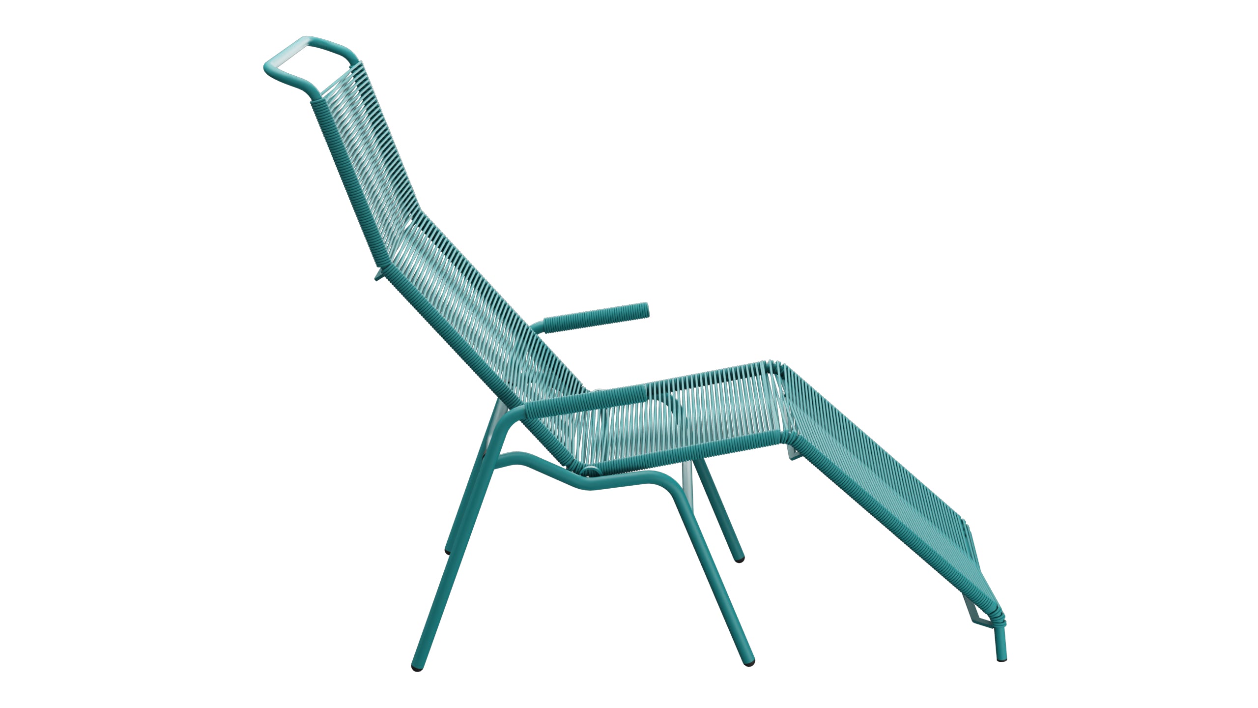 Säntis Spaghetti Liegestuhl in Kaliblau präsentiert im Onlineshop von KAQTU Design AG. Liegestuhl ist von Schaffner