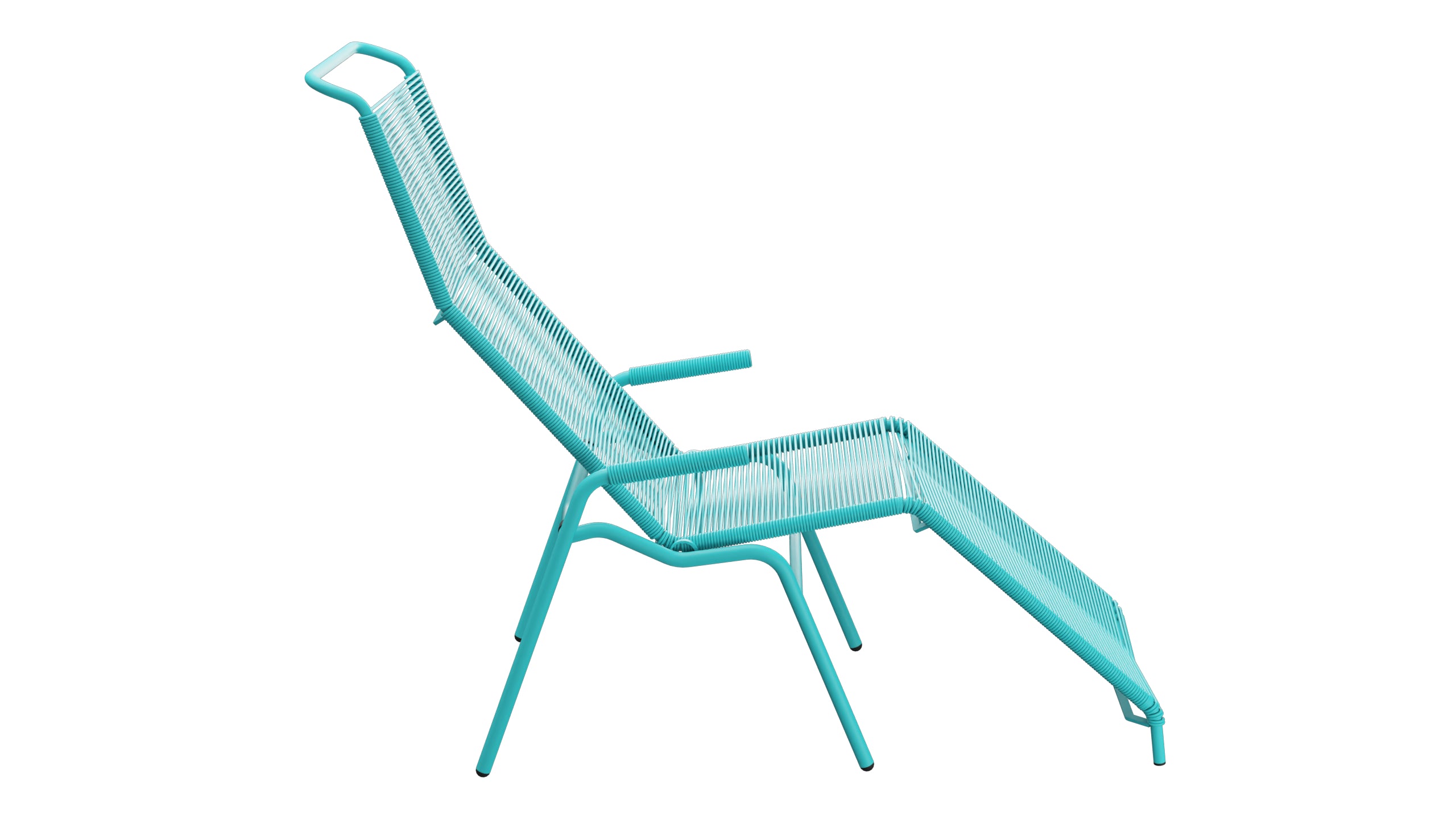 Säntis Spaghetti Liegestuhl in Türkis präsentiert im Onlineshop von KAQTU Design AG. Liegestuhl ist von Schaffner