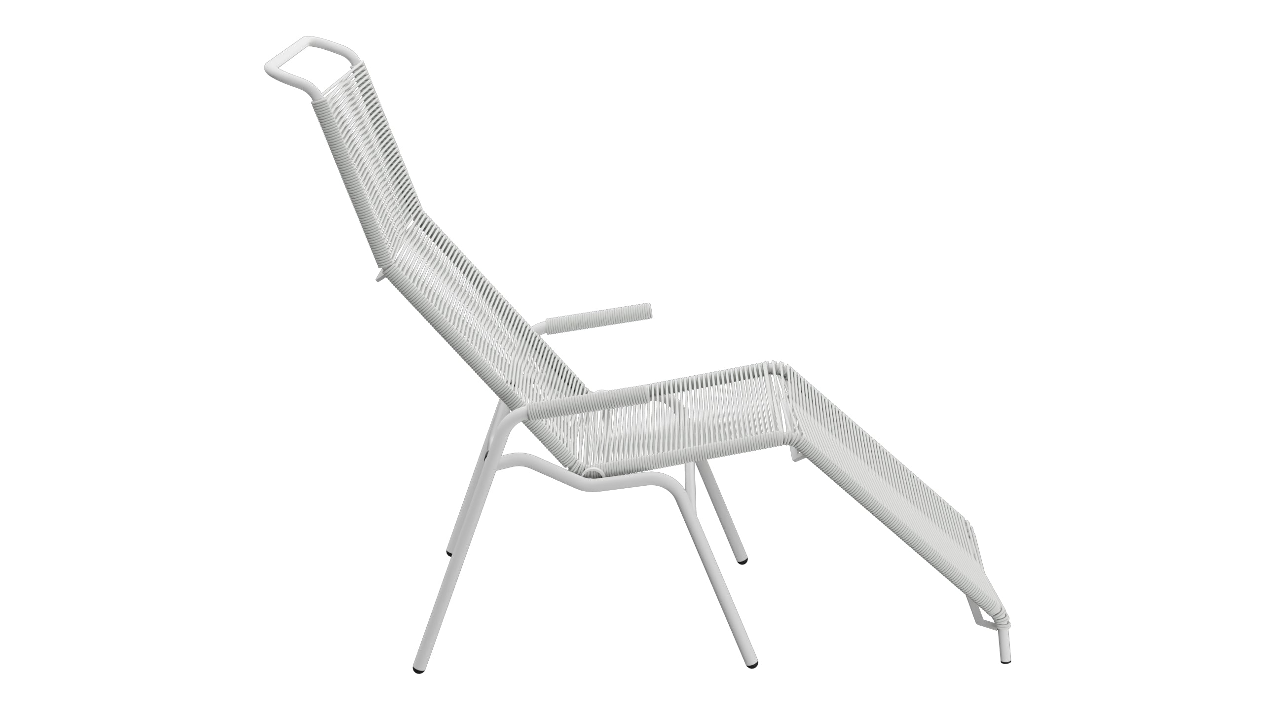 Säntis Spaghetti Liegestuhl in Alusilber präsentiert im Onlineshop von KAQTU Design AG. Liegestuhl ist von Schaffner