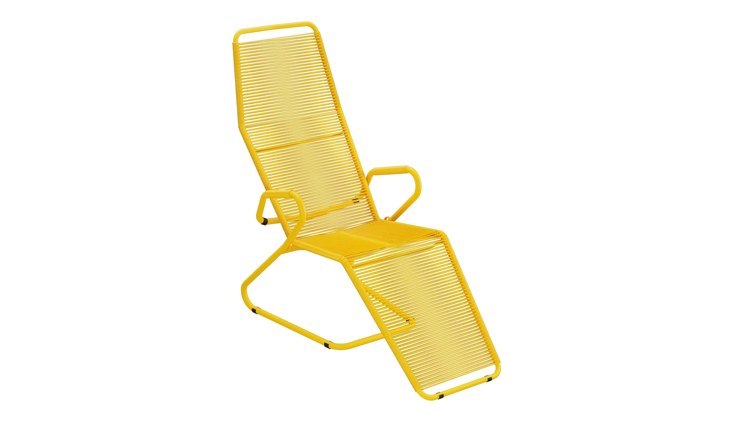 Locarno Spaghetti Liegestuhl in Gelb präsentiert im Onlineshop von KAQTU Design AG. Liegestuhl ist von Schaffner