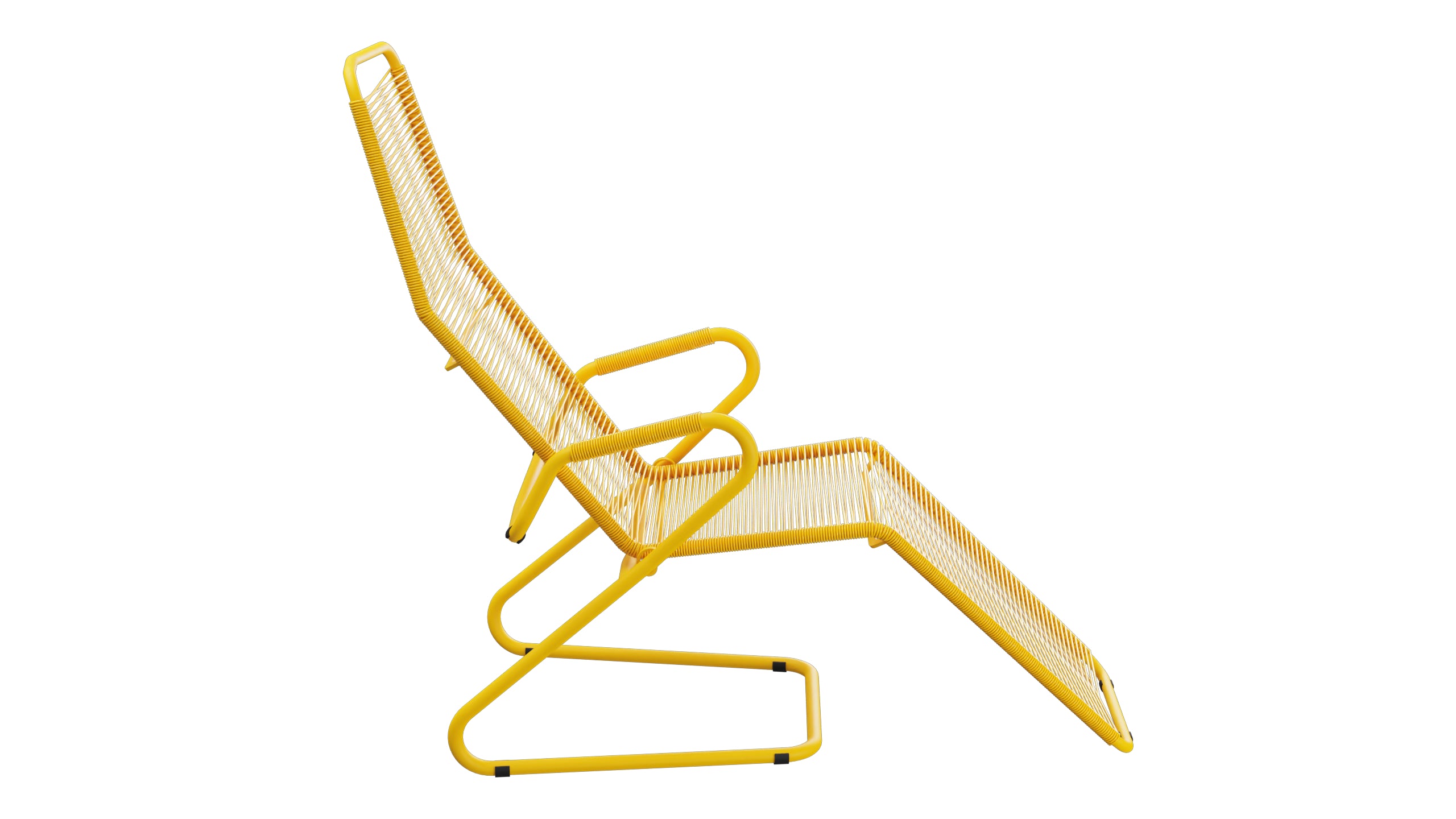 Locarno Spaghetti Liegestuhl in Gelb präsentiert im Onlineshop von KAQTU Design AG. Liegestuhl ist von Schaffner