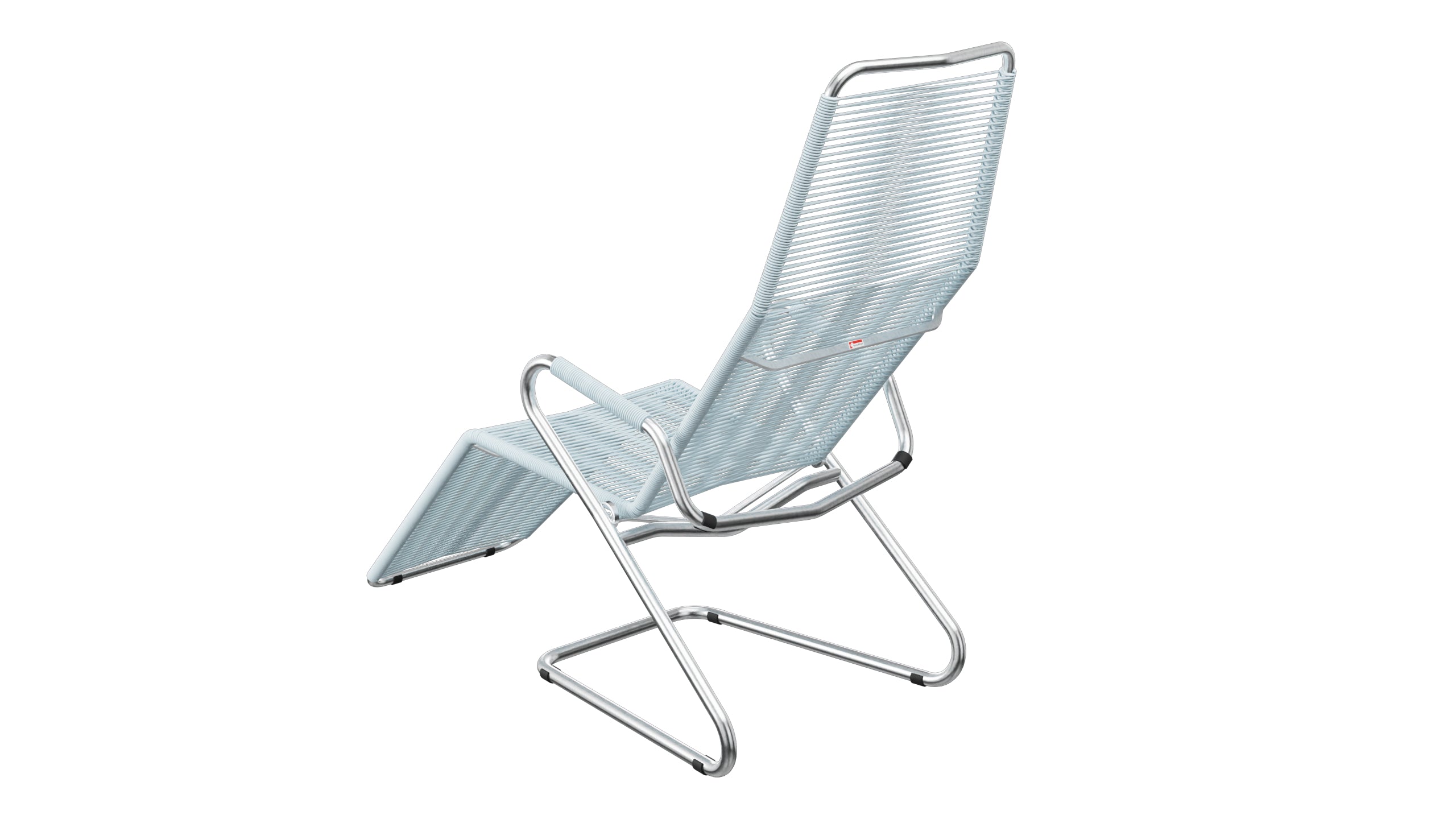 Locarno Spaghetti Liegestuhl in Pastellblau präsentiert im Onlineshop von KAQTU Design AG. Liegestuhl ist von Schaffner