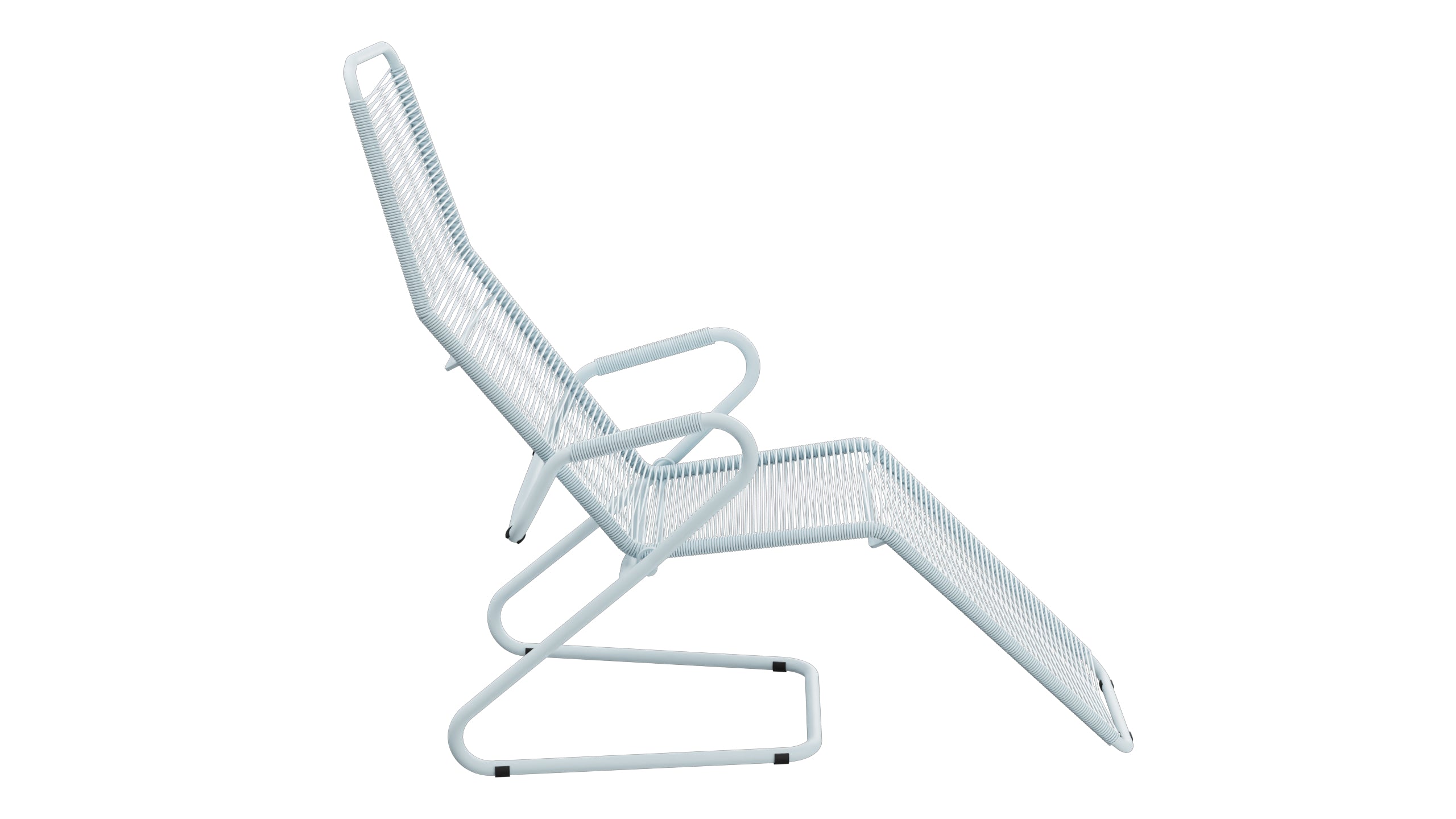 Locarno Spaghetti Liegestuhl in Pastellblau präsentiert im Onlineshop von KAQTU Design AG. Liegestuhl ist von Schaffner