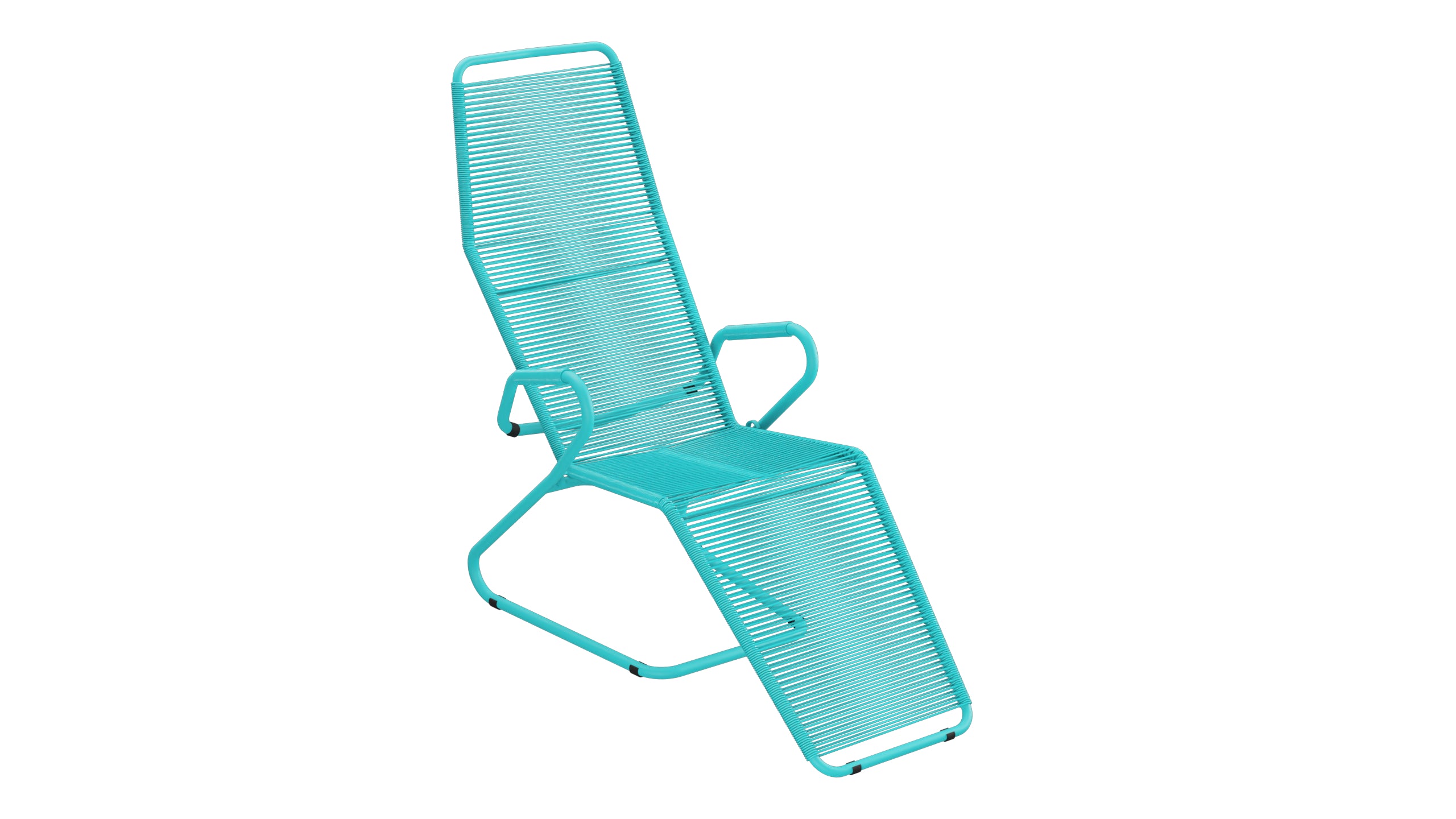 Locarno Spaghetti Liegestuhl in Türkis präsentiert im Onlineshop von KAQTU Design AG. Liegestuhl ist von Schaffner