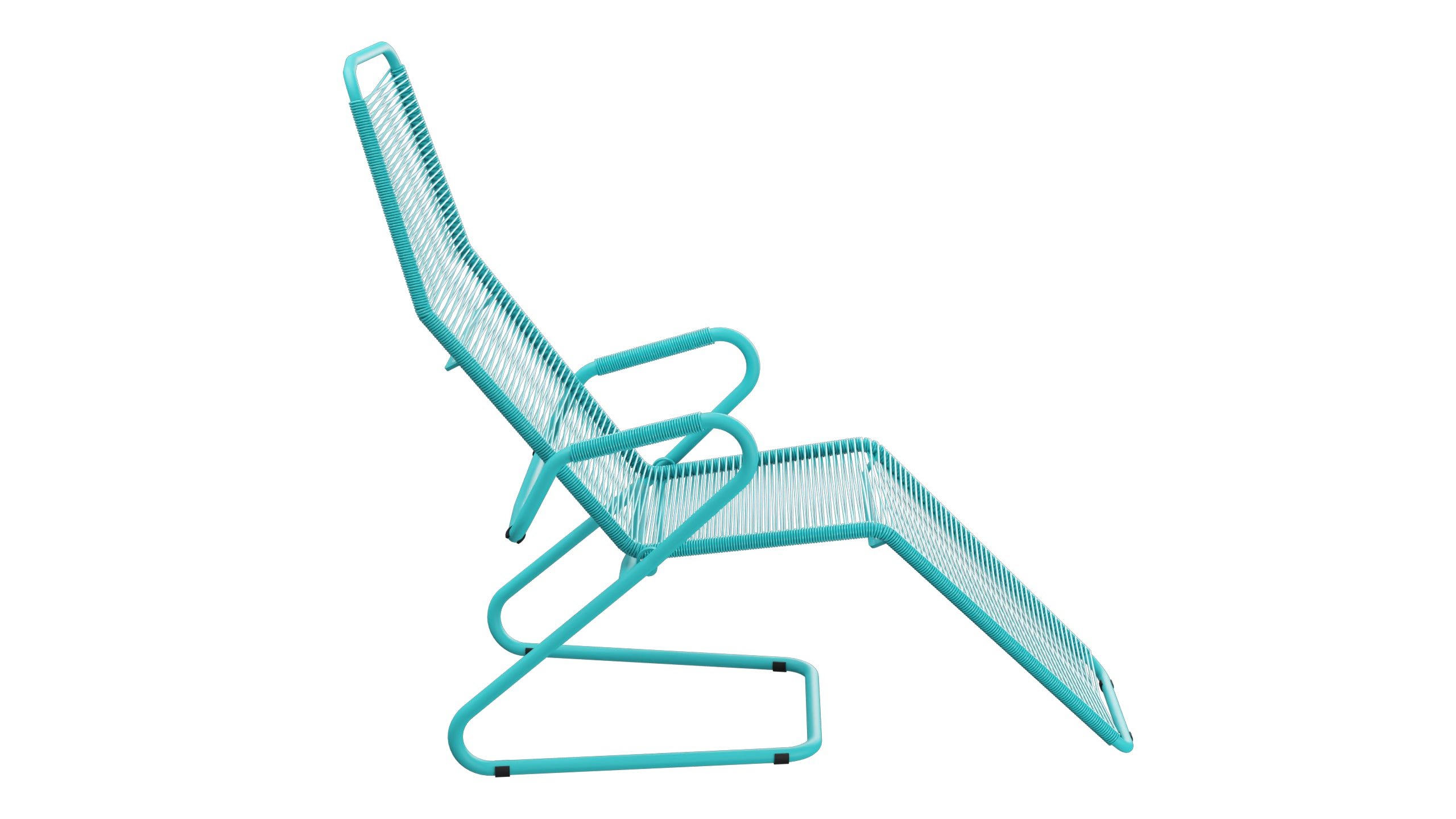 Locarno Spaghetti Liegestuhl in Türkis präsentiert im Onlineshop von KAQTU Design AG. Liegestuhl ist von Schaffner