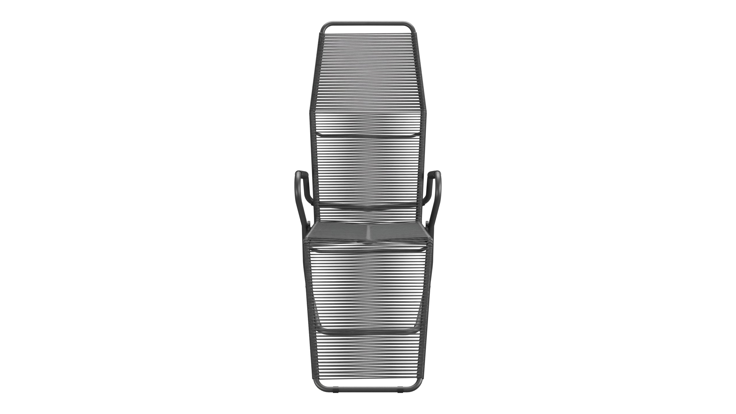 Locarno Spaghetti Liegestuhl in Anthrazit präsentiert im Onlineshop von KAQTU Design AG. Liegestuhl ist von Schaffner