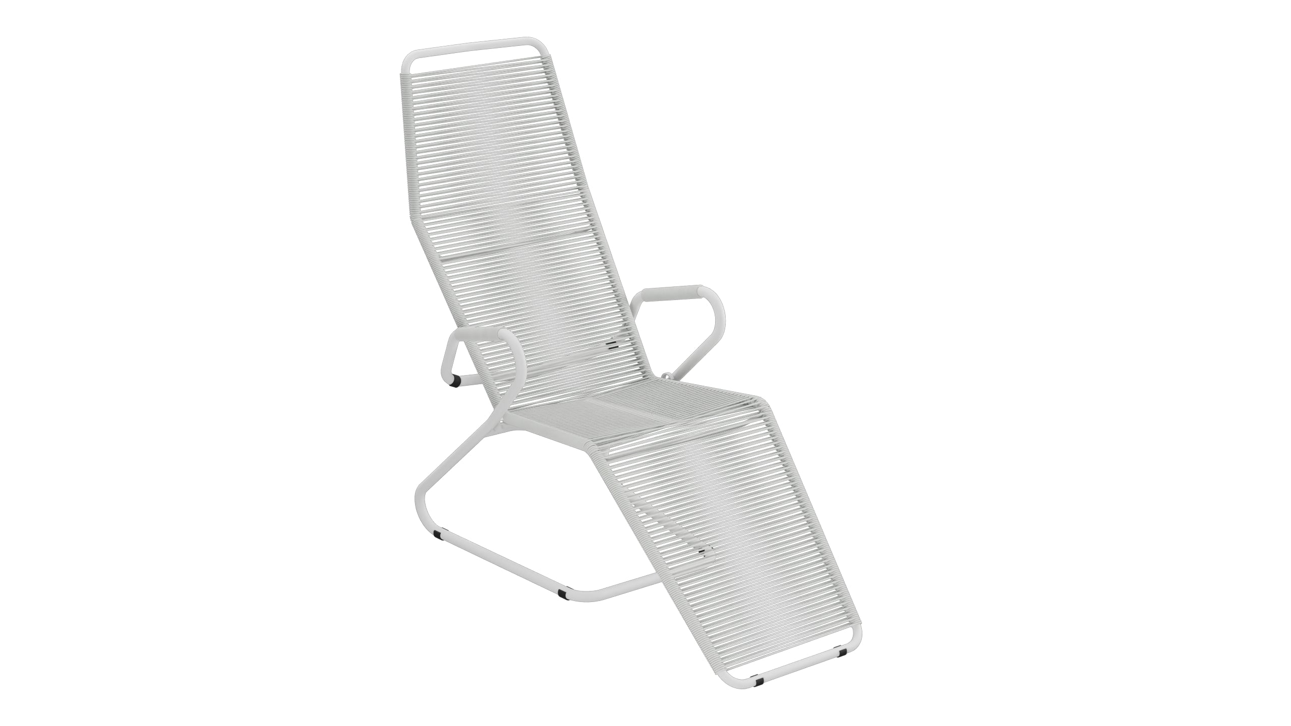 Locarno Spaghetti Liegestuhl in Alusilber präsentiert im Onlineshop von KAQTU Design AG. Liegestuhl ist von Schaffner