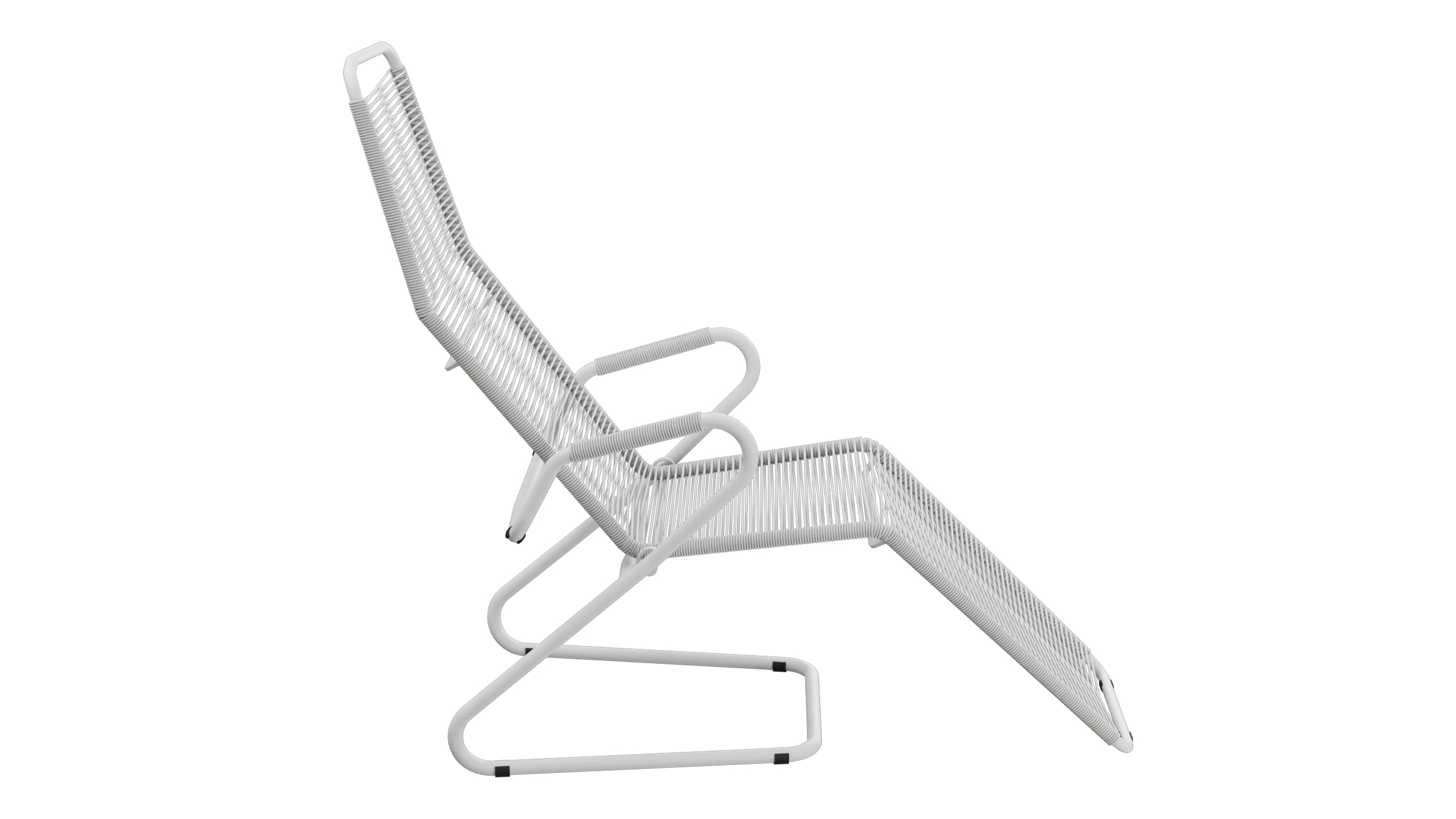 Locarno Spaghetti Liegestuhl in Alusilber präsentiert im Onlineshop von KAQTU Design AG. Liegestuhl ist von Schaffner
