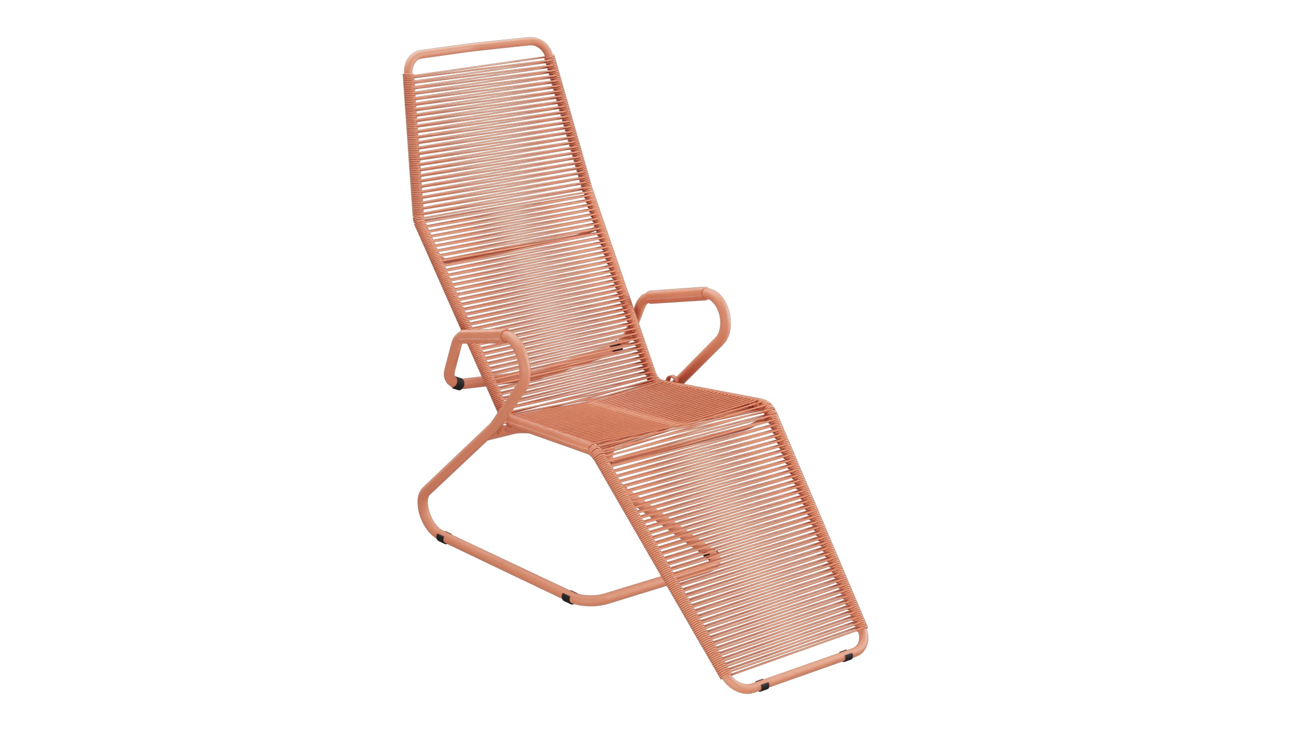 Locarno Spaghetti Liegestuhl in Pastellterracotta präsentiert im Onlineshop von KAQTU Design AG. Liegestuhl ist von Schaffner