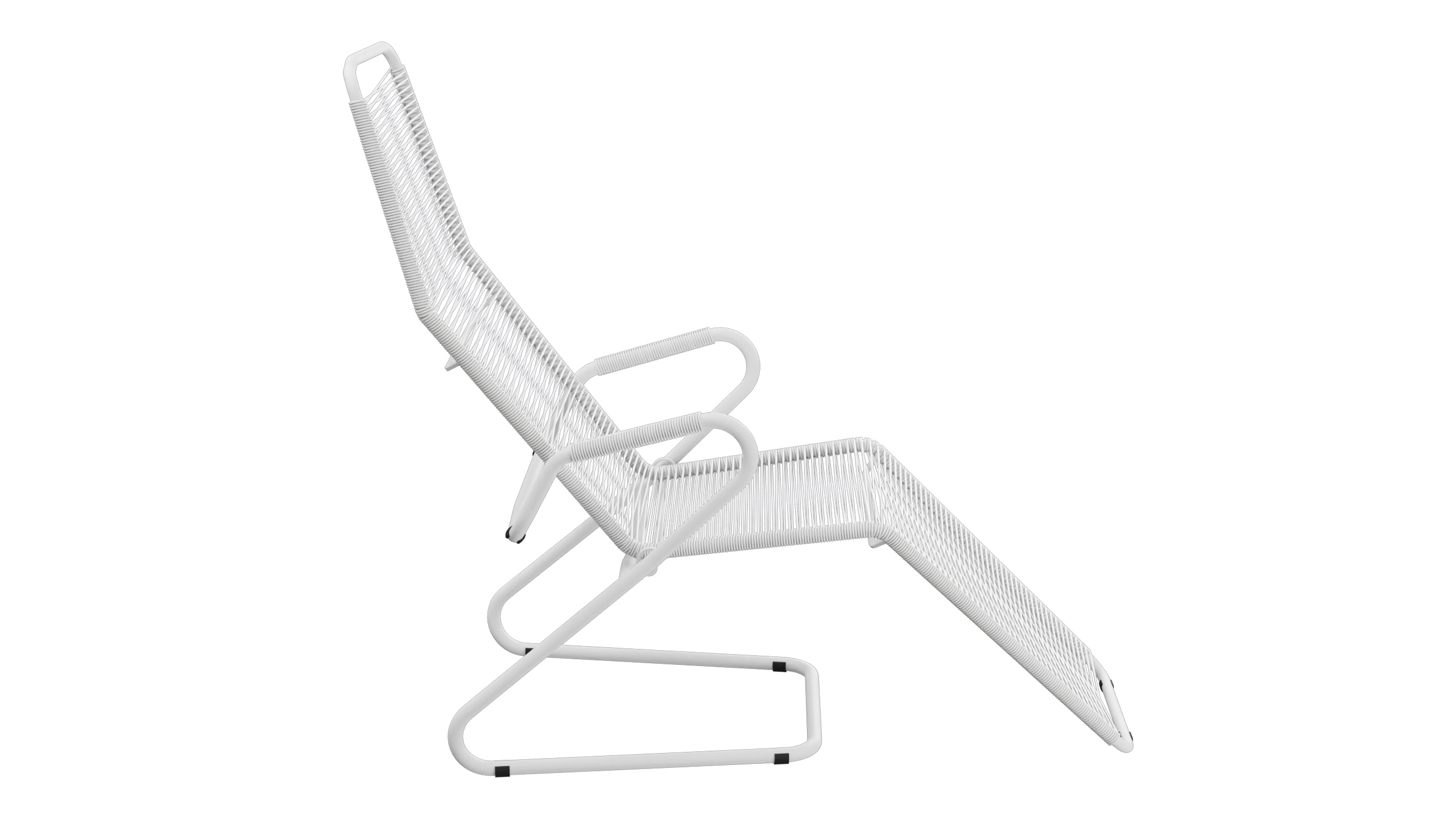 Locarno Spaghetti Liegestuhl in Weiss präsentiert im Onlineshop von KAQTU Design AG. Liegestuhl ist von Schaffner