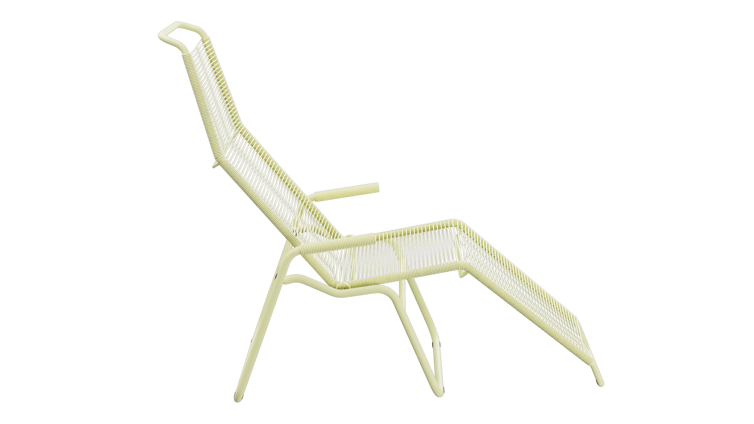 Liege Brissago Spaghetti in Buchsbaumgelb präsentiert im Onlineshop von KAQTU Design AG. Liegestuhl ist von Schaffner