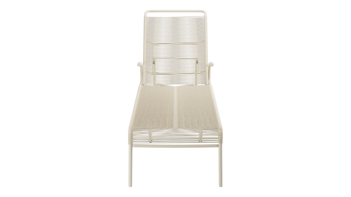 Säntis Spaghetti-Rollenliege in Pastellsand präsentiert im Onlineshop von KAQTU Design AG. Liegestuhl ist von Schaffner