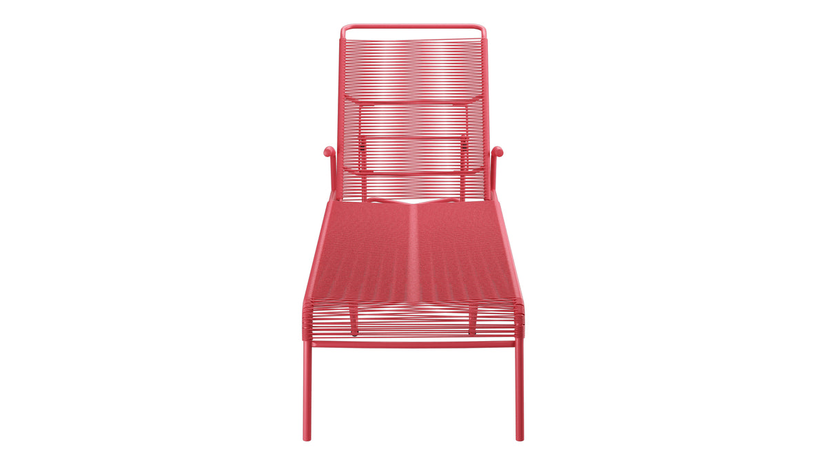 Säntis Spaghetti-Rollenliege in Ahornrot präsentiert im Onlineshop von KAQTU Design AG. Liegestuhl ist von Schaffner