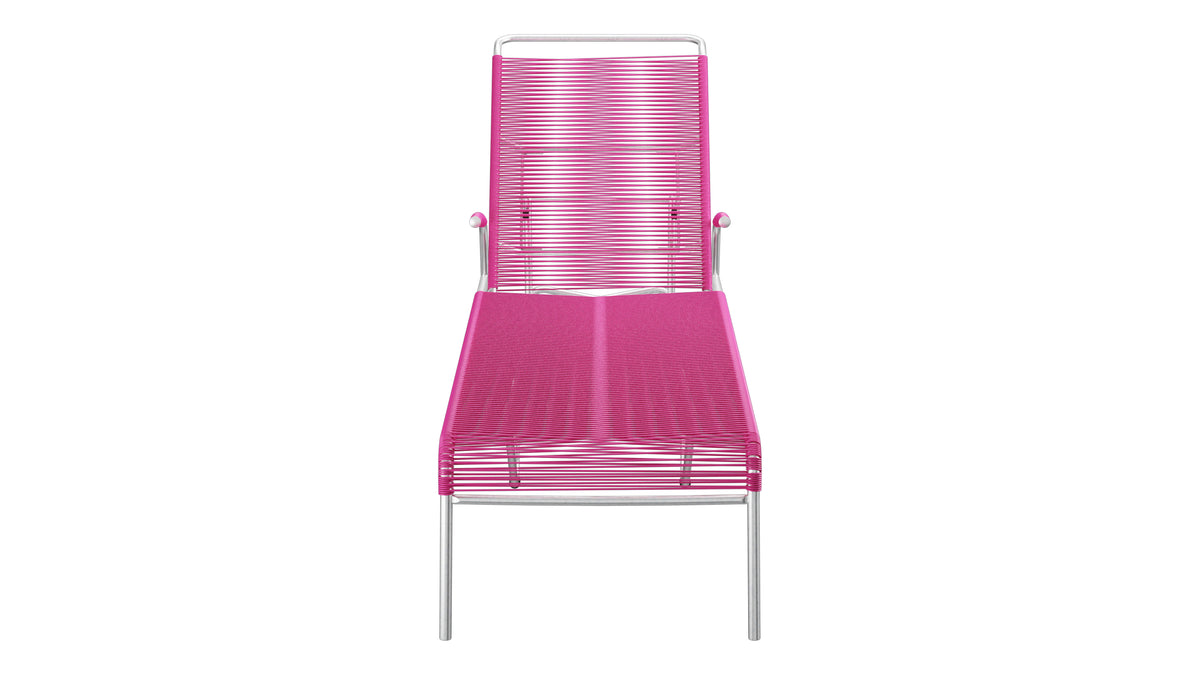 Säntis Spaghetti-Rollenliege in Pink präsentiert im Onlineshop von KAQTU Design AG. Liegestuhl ist von Schaffner