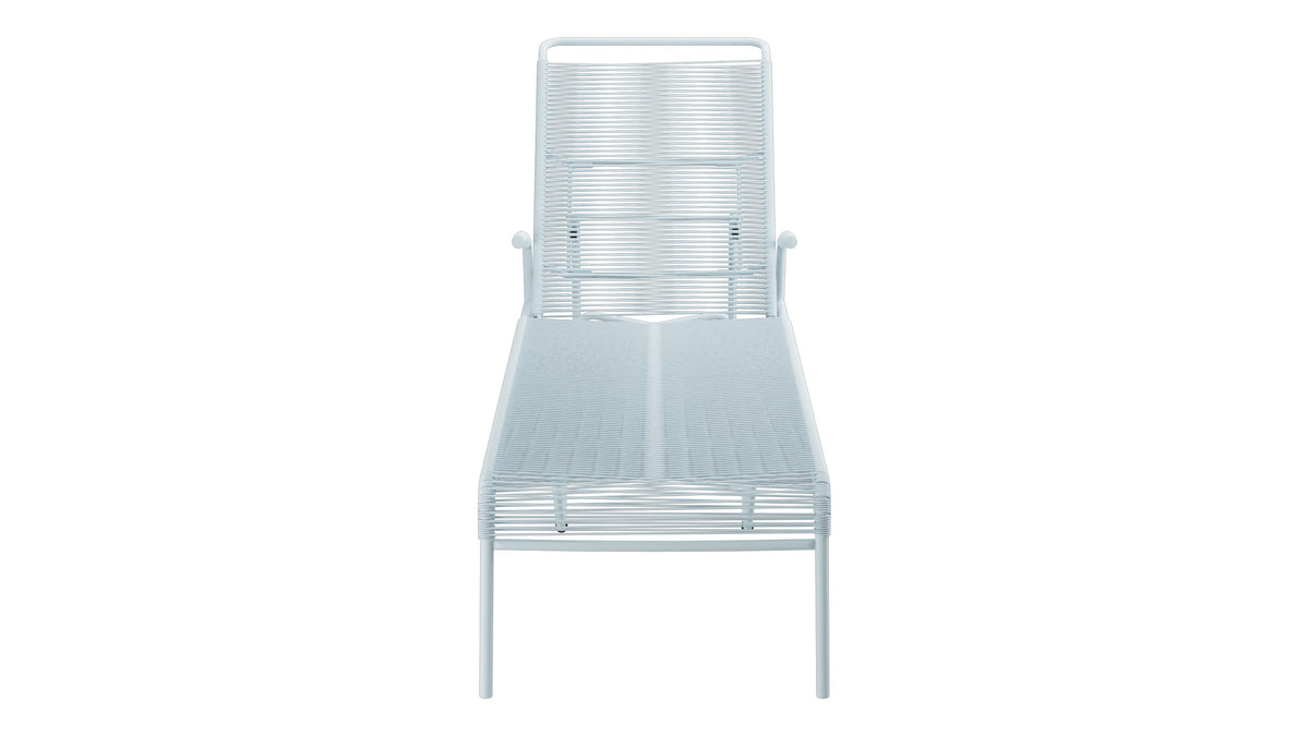 Säntis Spaghetti-Rollenliege in Pastellblau präsentiert im Onlineshop von KAQTU Design AG. Liegestuhl ist von Schaffner