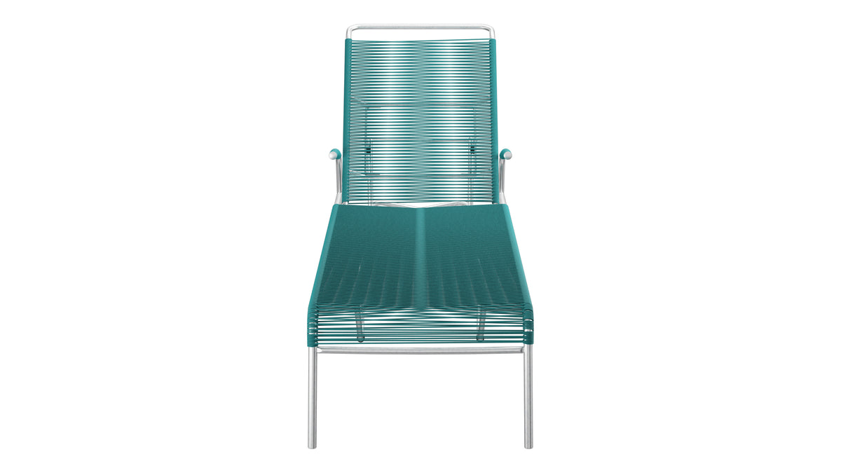 Säntis Spaghetti-Rollenliege in Kaliblau präsentiert im Onlineshop von KAQTU Design AG. Liegestuhl ist von Schaffner