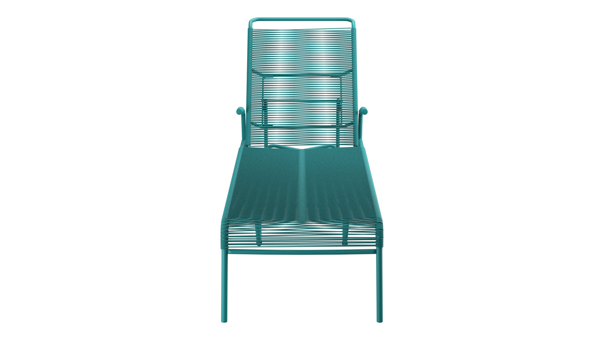 Säntis Spaghetti-Rollenliege in Kaliblau präsentiert im Onlineshop von KAQTU Design AG. Liegestuhl ist von Schaffner