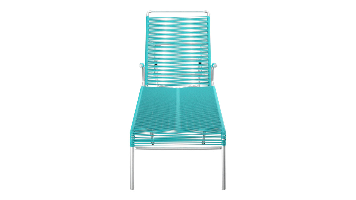 Säntis Spaghetti-Rollenliege in Türkis präsentiert im Onlineshop von KAQTU Design AG. Liegestuhl ist von Schaffner