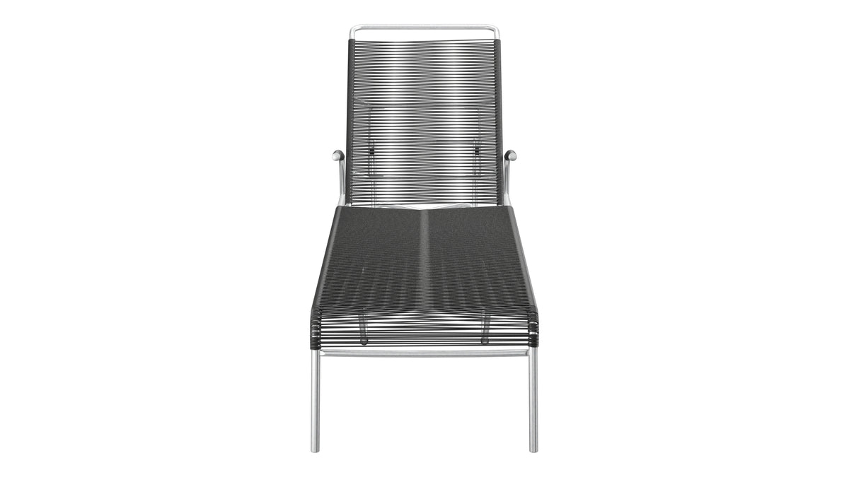Säntis Spaghetti-Rollenliege in Anthrazit präsentiert im Onlineshop von KAQTU Design AG. Liegestuhl ist von Schaffner
