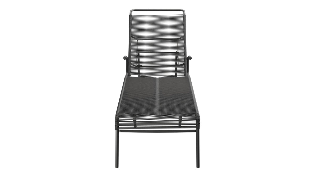 Säntis Spaghetti-Rollenliege in Anthrazit präsentiert im Onlineshop von KAQTU Design AG. Liegestuhl ist von Schaffner