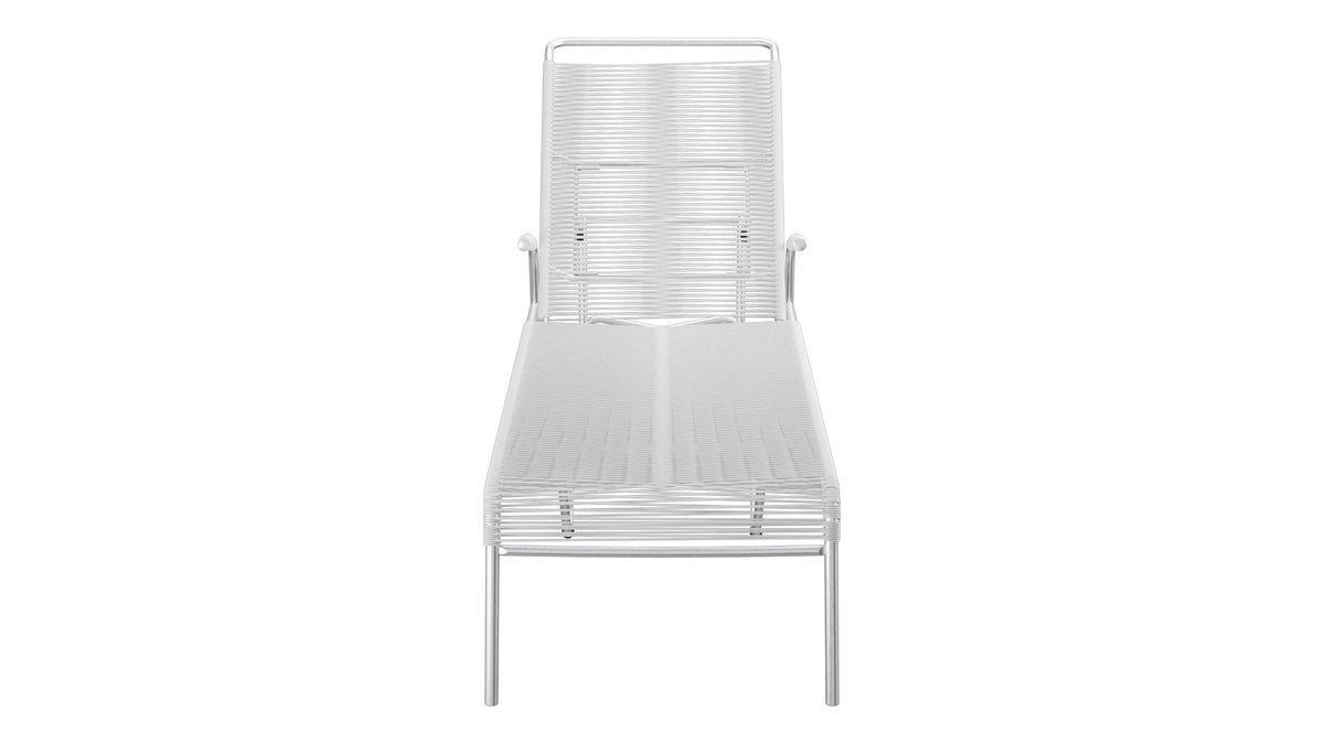 Säntis Spaghetti-Rollenliege in Weiss präsentiert im Onlineshop von KAQTU Design AG. Liegestuhl ist von Schaffner