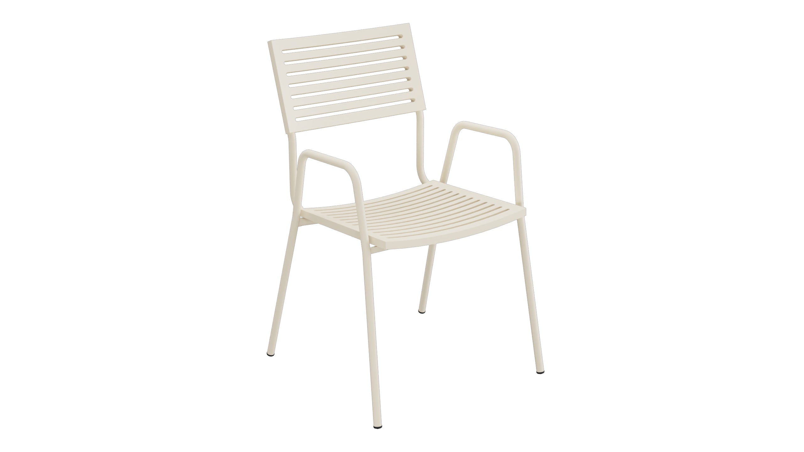 Bodensee Lamello-Gartenstuhl mit Armlehne in Pastellsand präsentiert im Onlineshop von KAQTU Design AG. Gartenstuhl mit Armlehnen ist von Schaffner